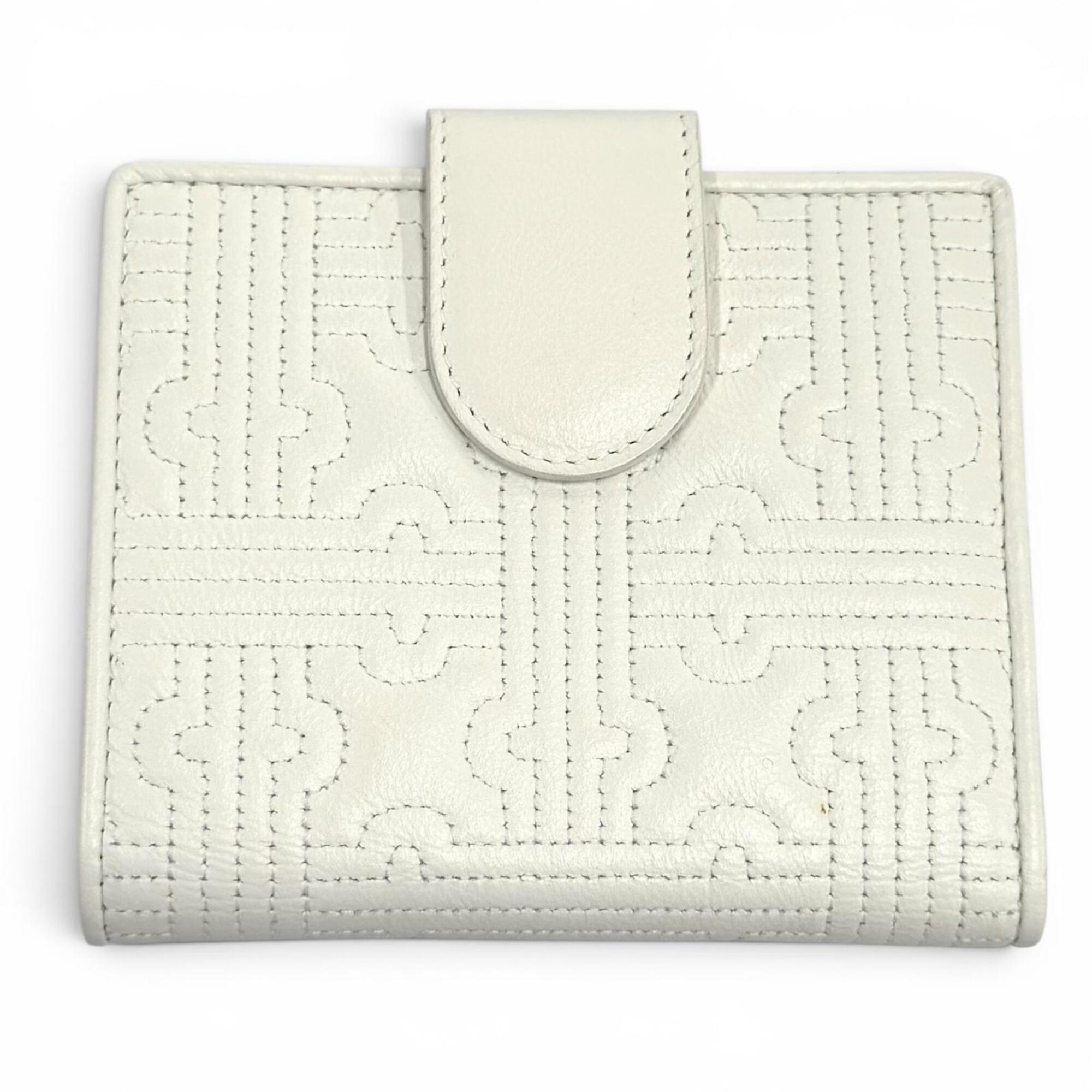Bvlgari White Leather Wallet (Bi-Fold) (Pre-Owned)