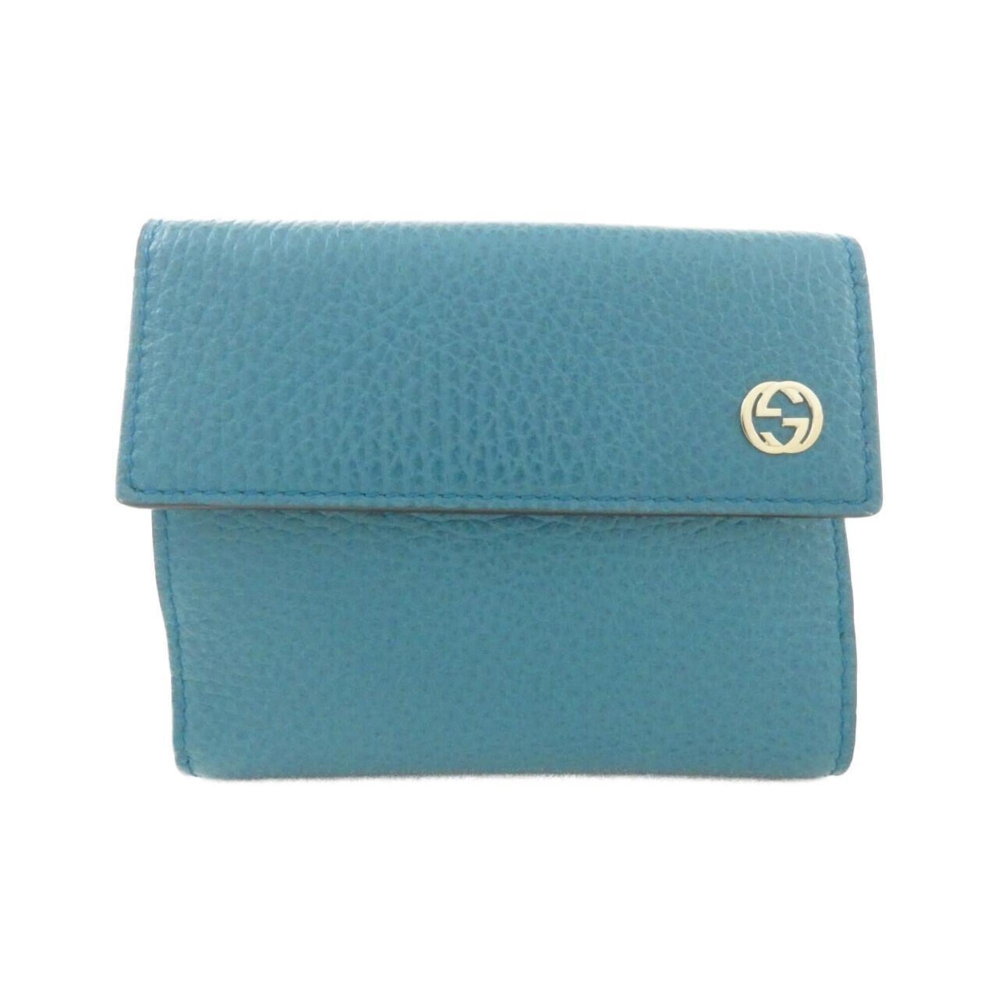 Gucci Blue Green Teal Leather Wallet (Bi-Fold) (Pre-Owned)
