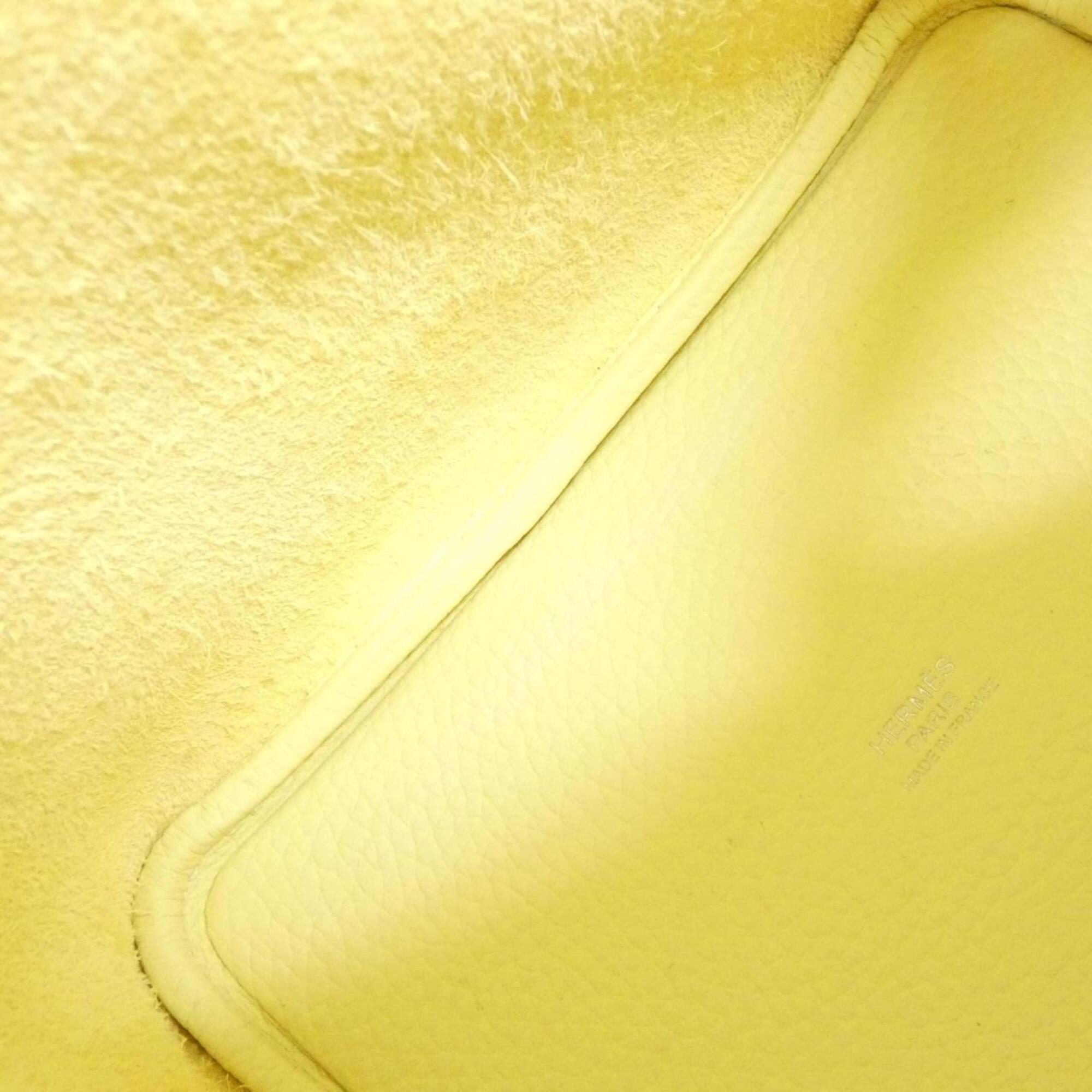 Hermes Jaune Yellow Taurillon Clemence Leather Handbag (Pre-Owned)