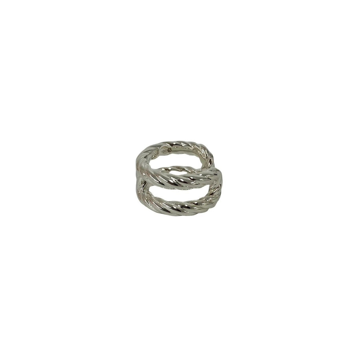 Hermes Silver Silver 925 Band Ring (Pre-Owned)