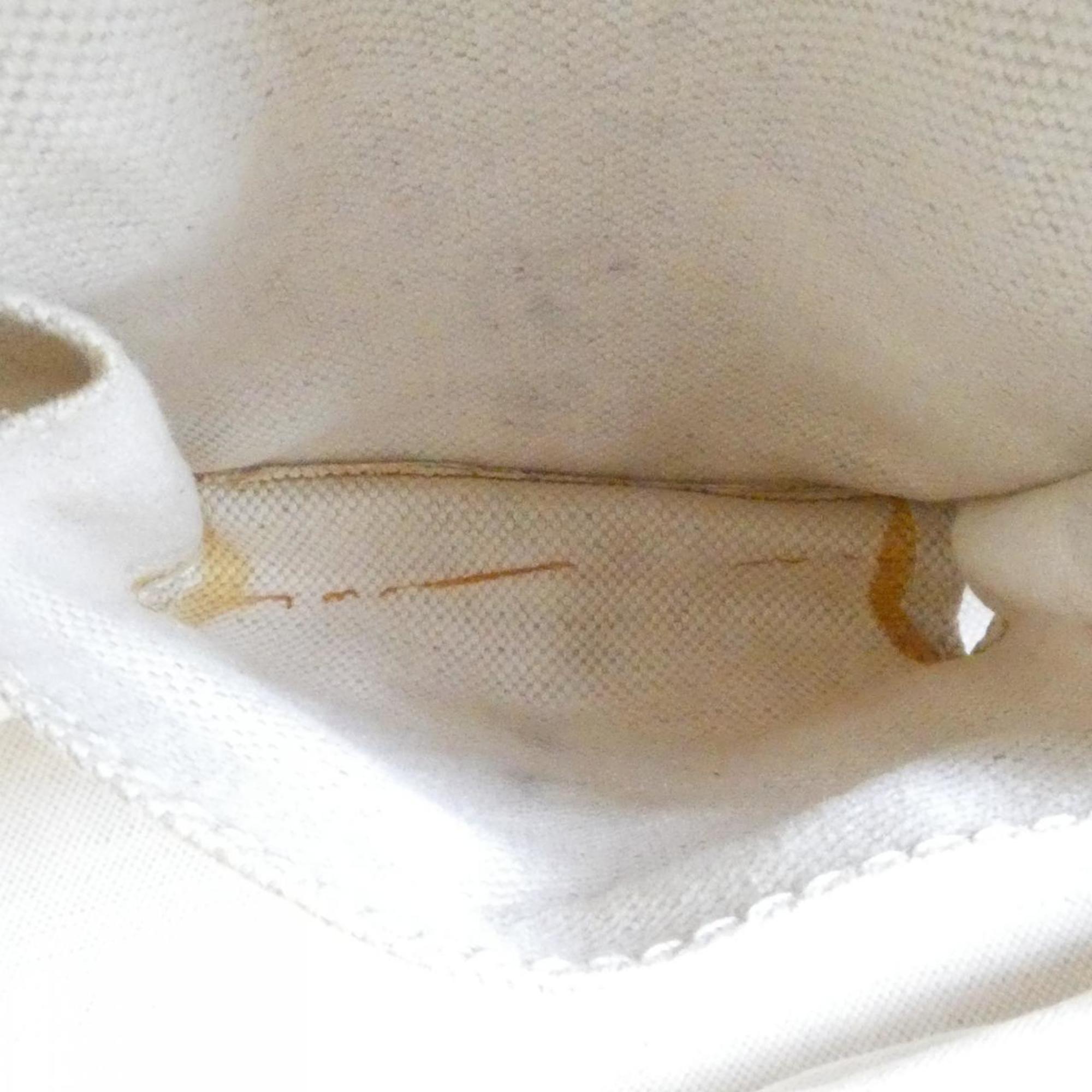 Gucci Beige Canvas Leather Handbag Shoulder Bag (Pre-Owned)