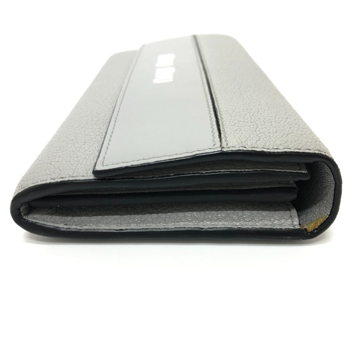 Miu Miu Gray Leather Long Wallet (Bi-Fold) (Pre-Owned)