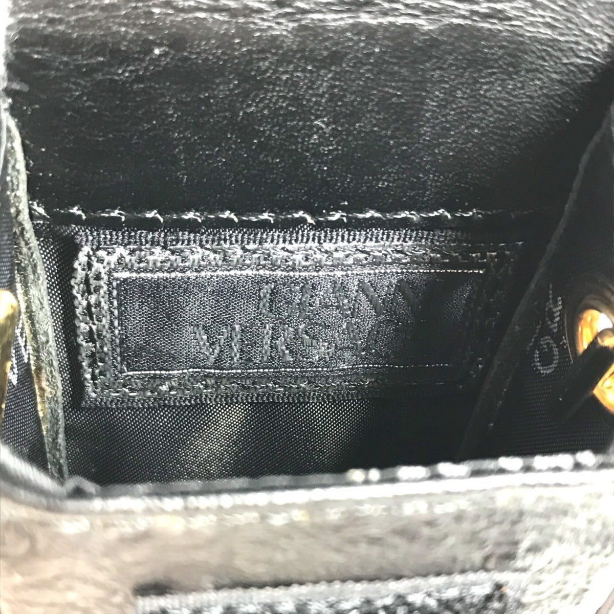 Versace Black Leather Handbag Pouch (Pre-Owned)