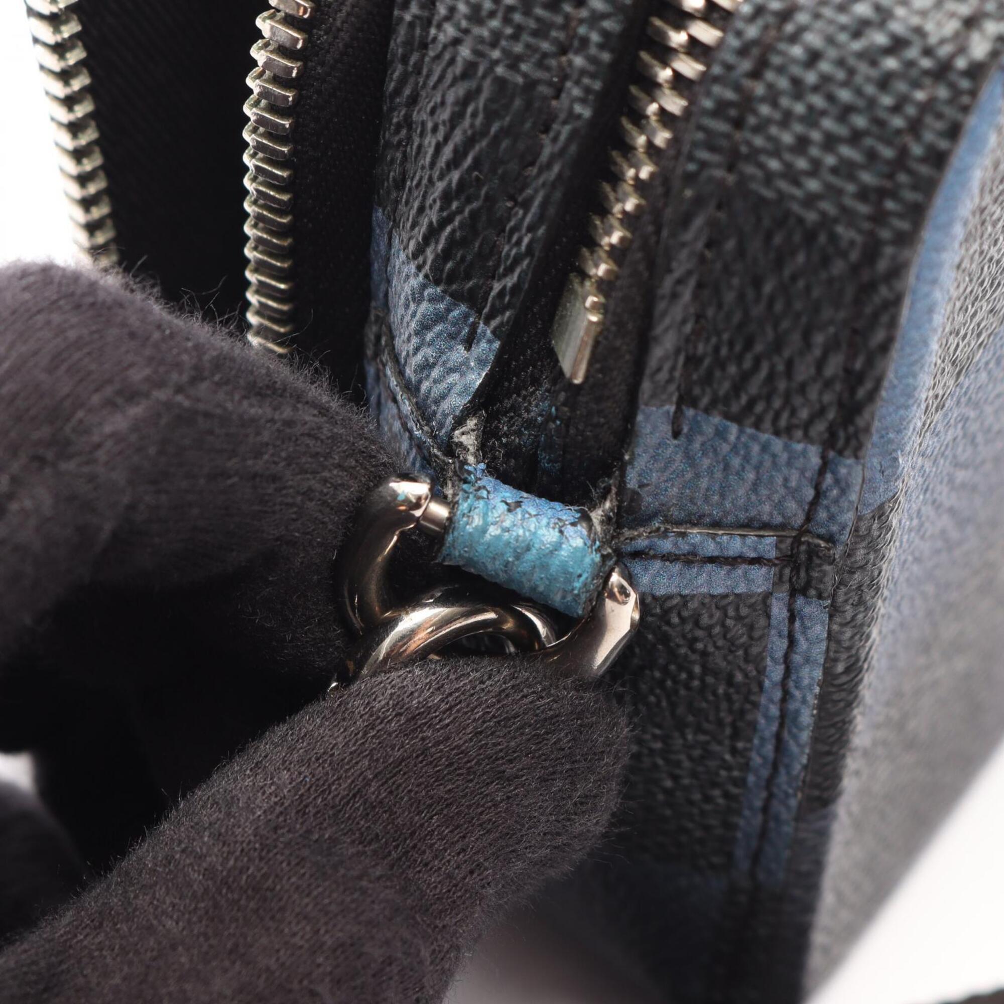 Louis Vuitton Black Blue Damier Graphite Coated Canvas Handbag Shoulder Bag (Pre-Owned)