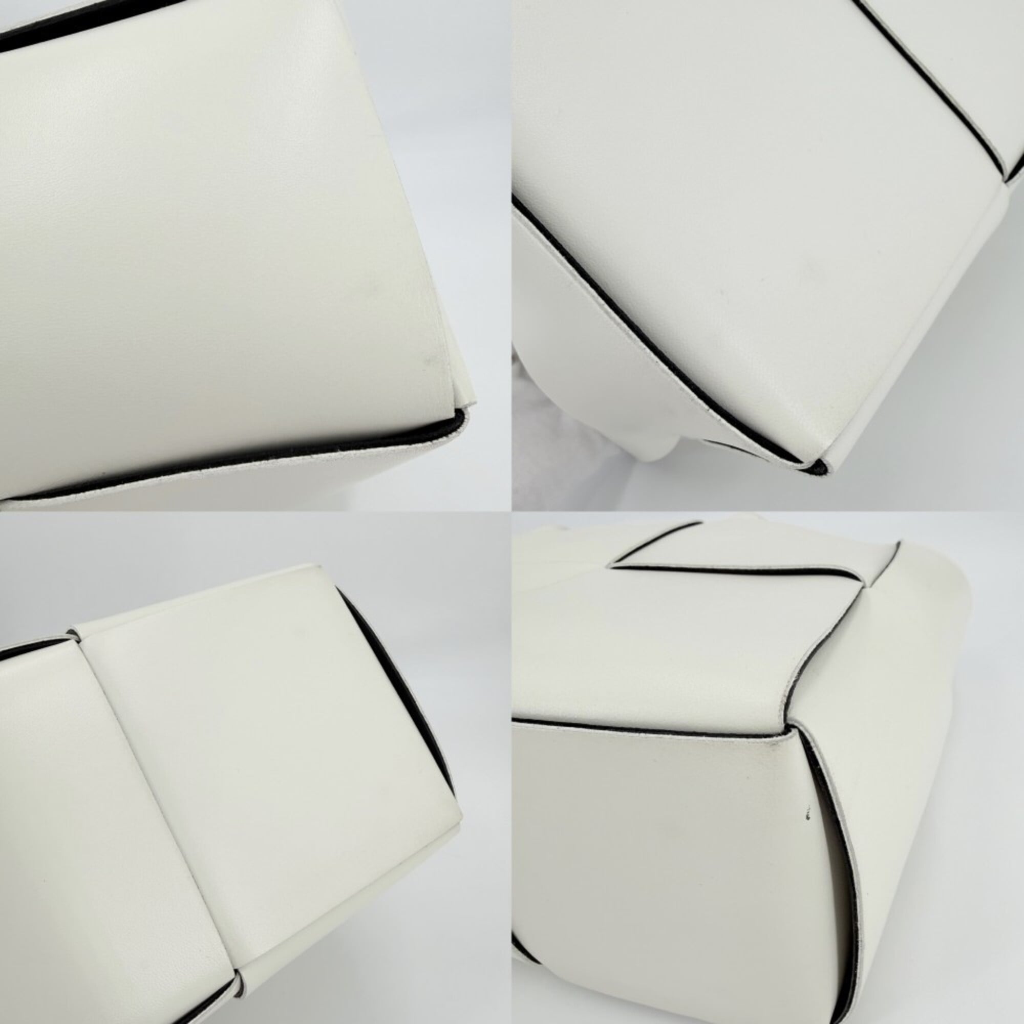 Bottega Veneta Black White Intrecciato Handbag Tote Bag (Pre-Owned)