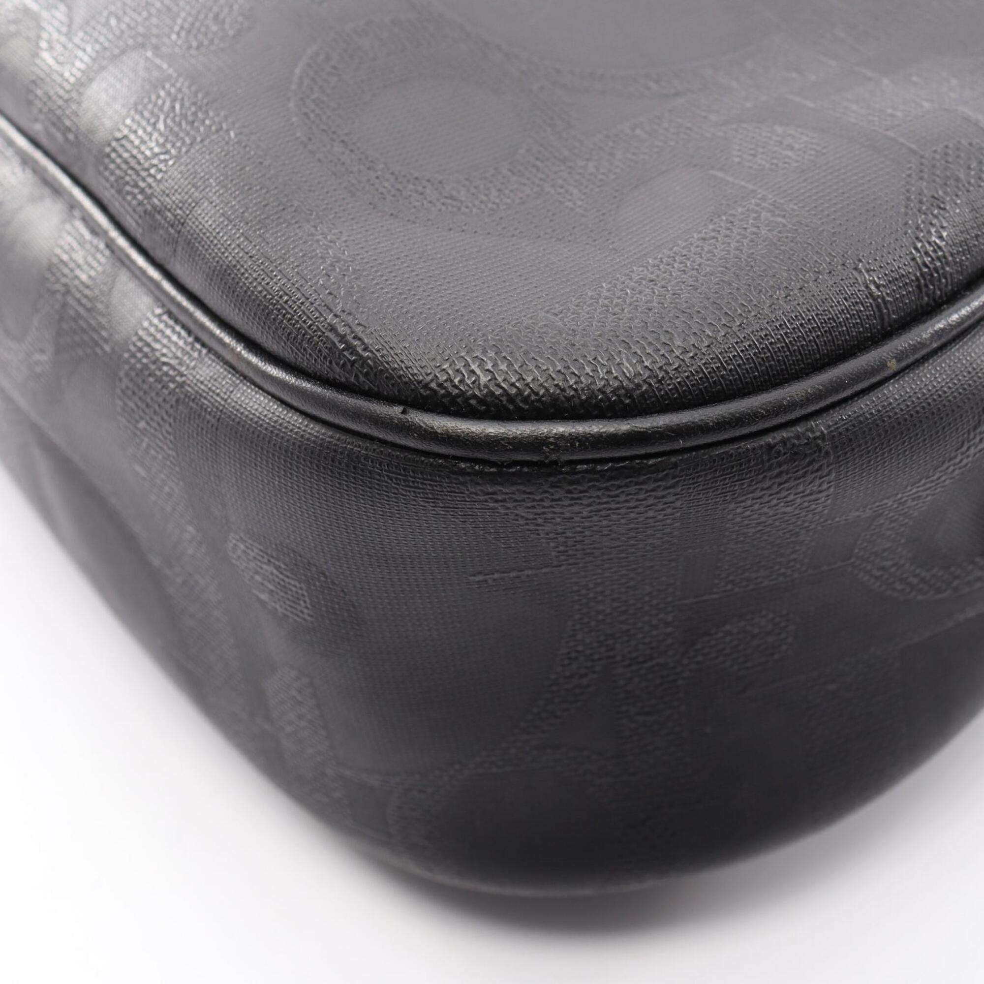 Christian Dior Black Coated Canvas Leather Handbag Shoulder Bag (Pre-Owned)