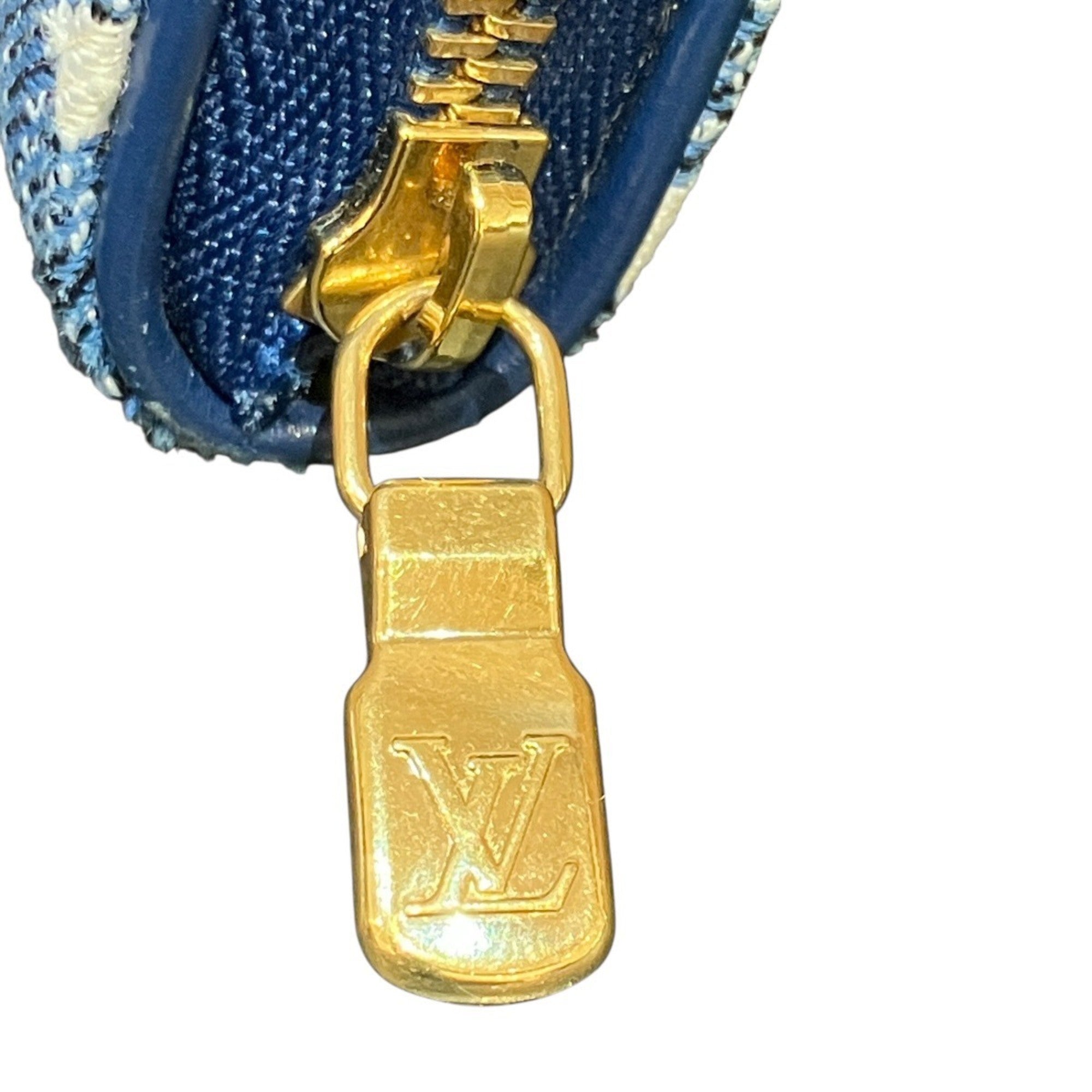 Louis Vuitton Monogram Denim Blue Denim Coin Purse/Coin Case (Pre-Owned)