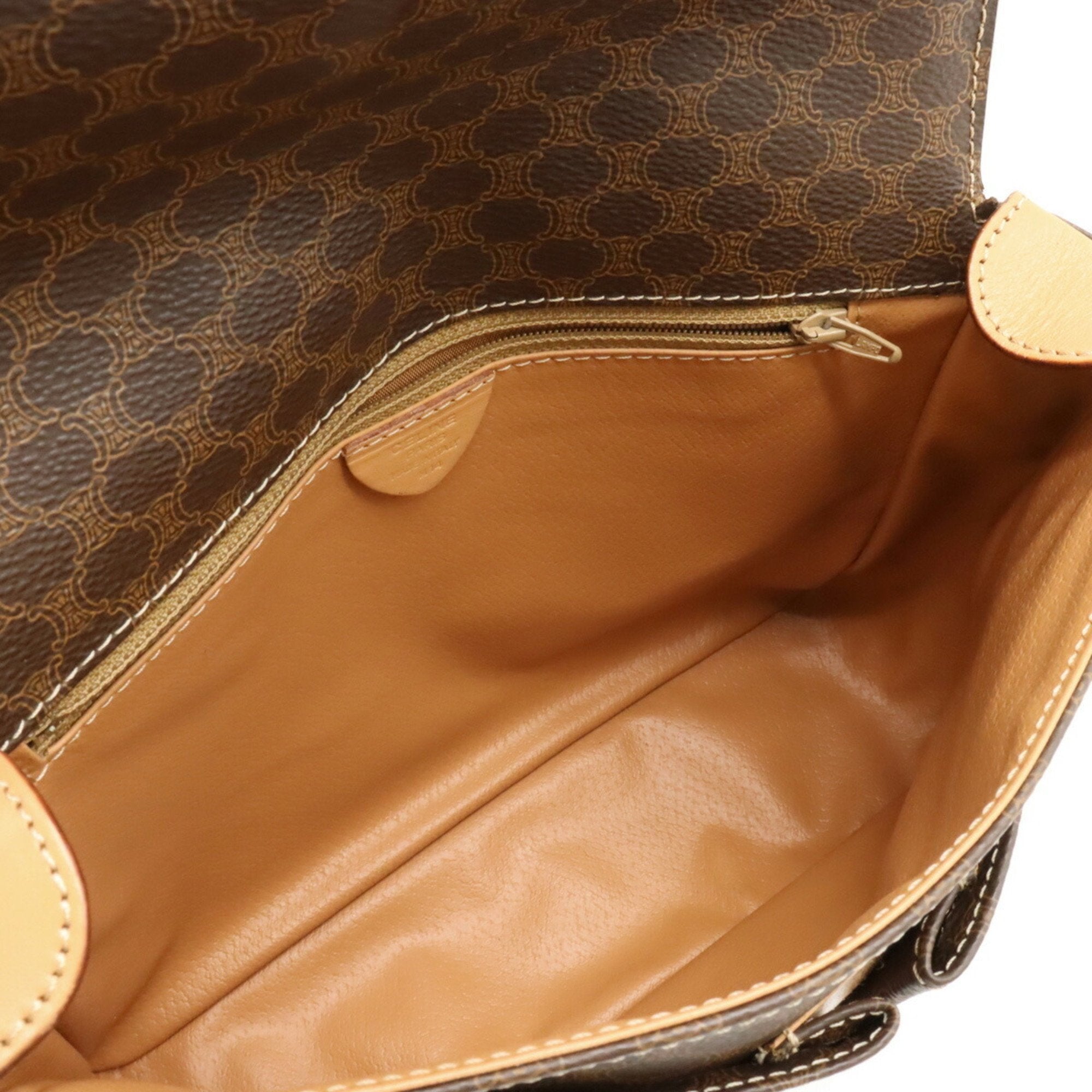 Celine Dark Brown Light Brown Pvc Leather Shoulder Bag (Pre-Owned)