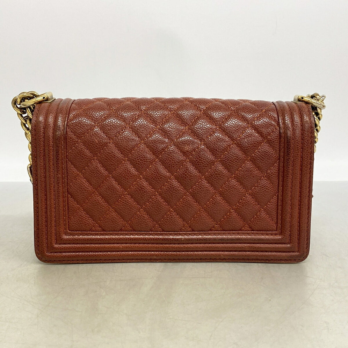 Chanel Brown Grained Calfskin Shoulder Bag (Pre-Owned)
