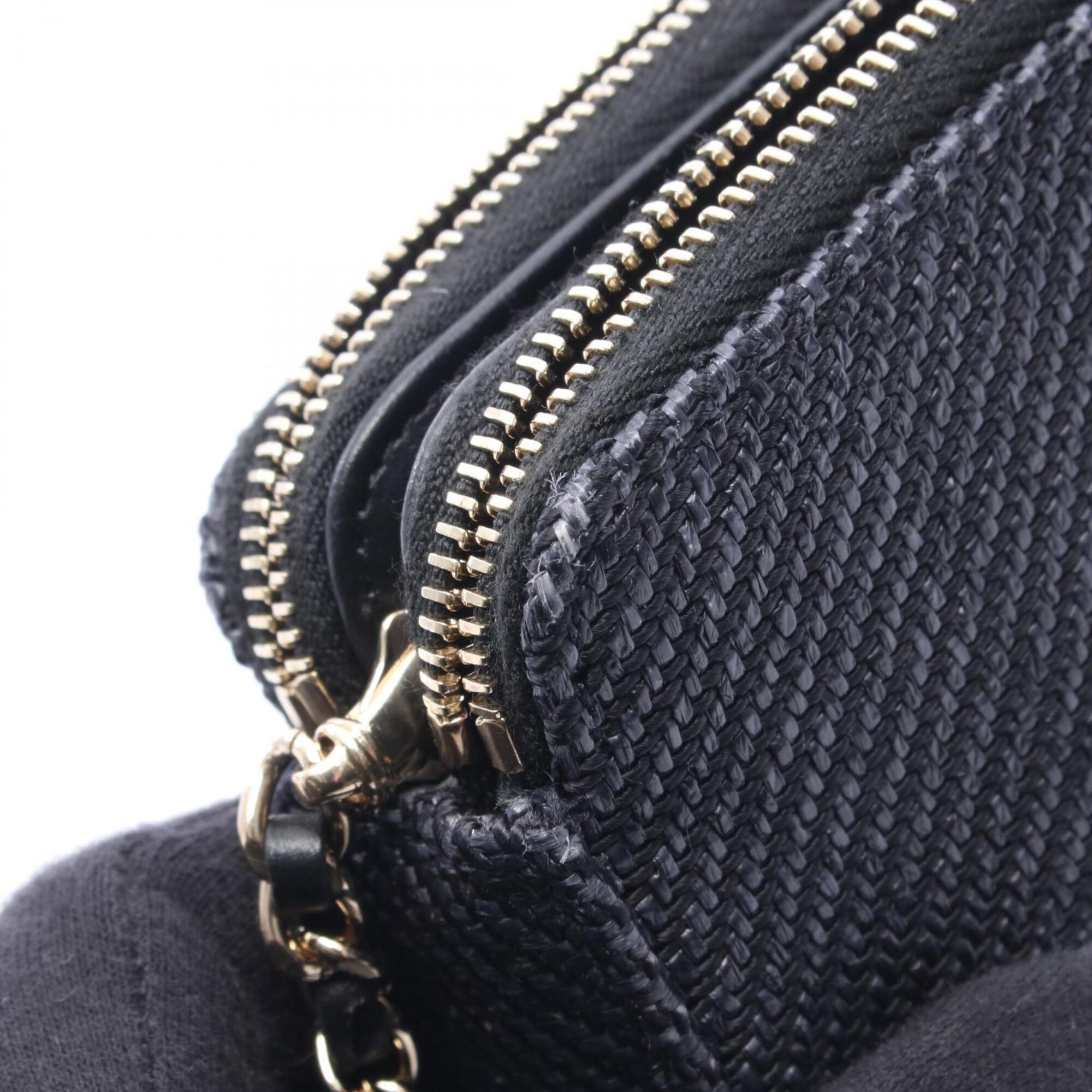 Chanel Navy Fabric Leather Handbag Shoulder Bag (Pre-Owned)
