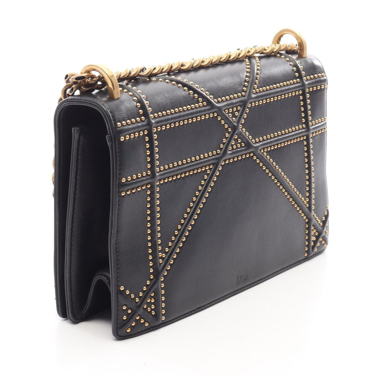 Christian Dior Black Leather Handbag Shoulder Bag (Pre-Owned)