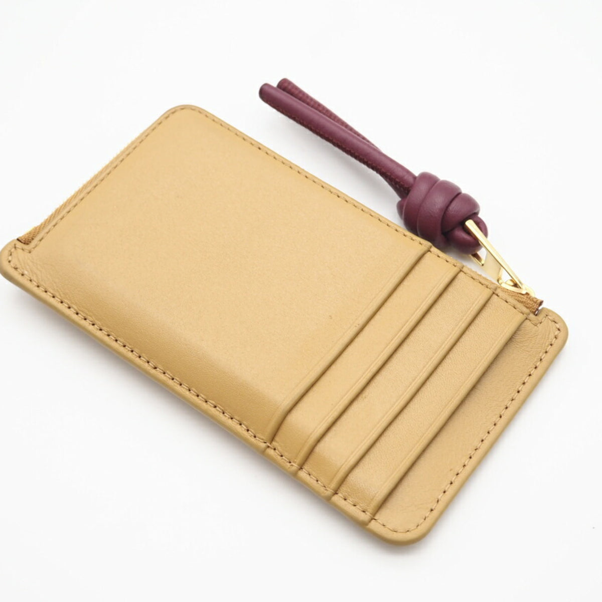 Loewe Bordeaux Yellow Leather Coin Purse/Coin Case (Pre-Owned)