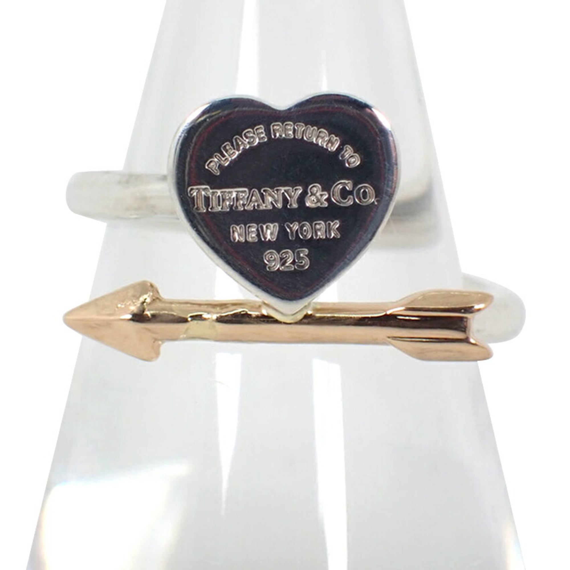 Tiffany Pink Gold (18K) Sterling Silver 925 Band Ring (Pre-Owned)