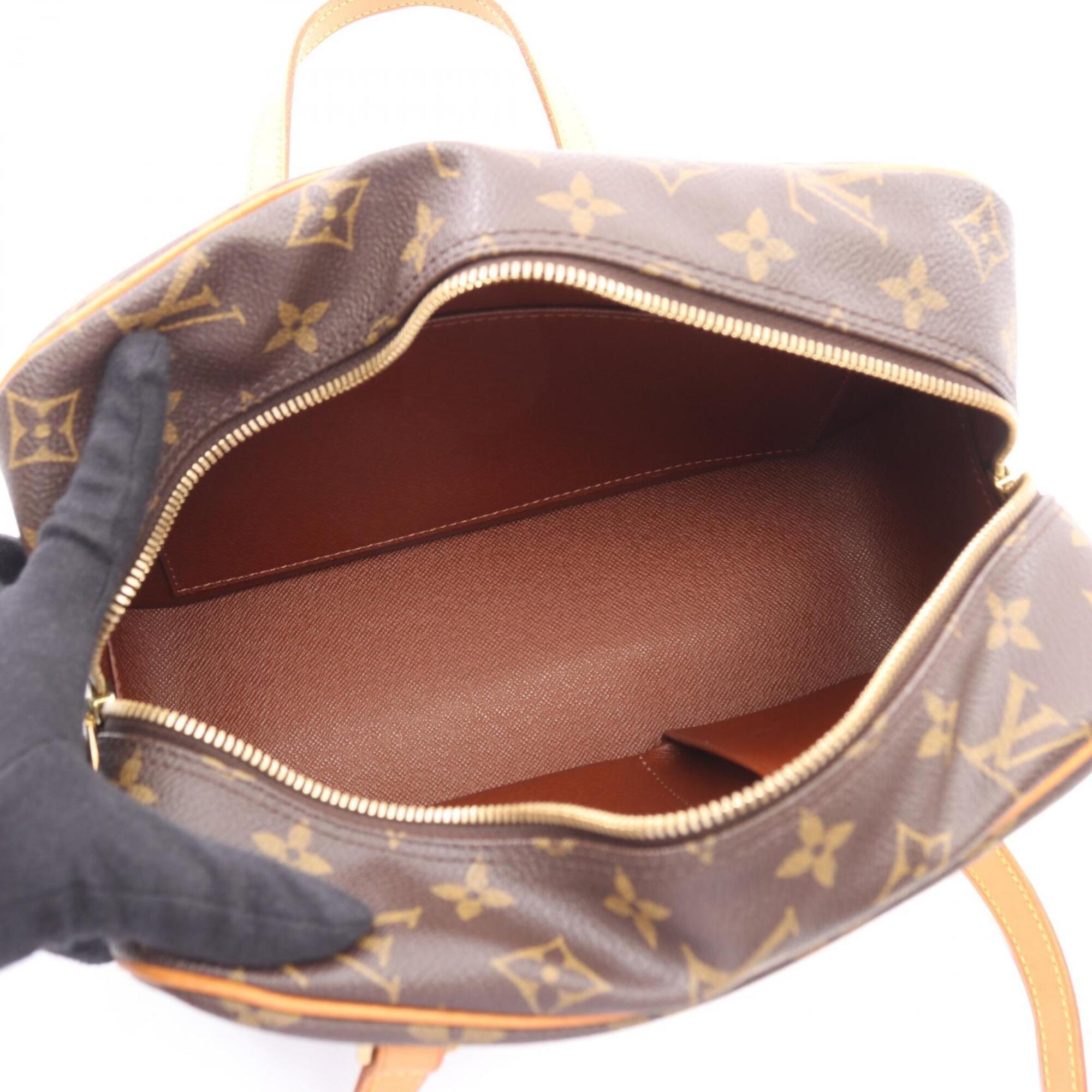 Louis Vuitton Brown Coated Canvas Leather Handbag Shoulder Bag (Pre-Owned)