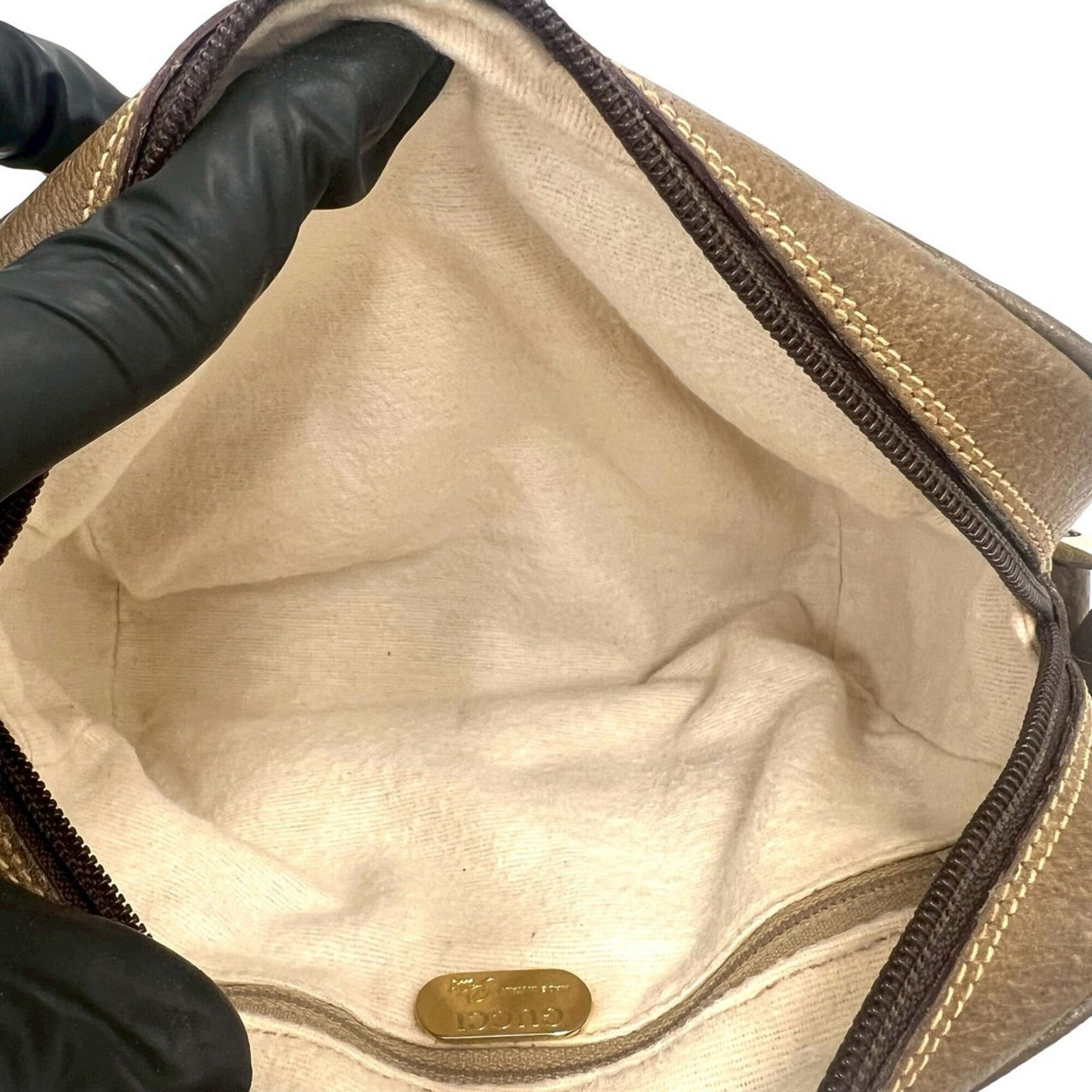 Gucci Brown Leather Pvc Pochette Shoulder Bag (Pre-Owned)