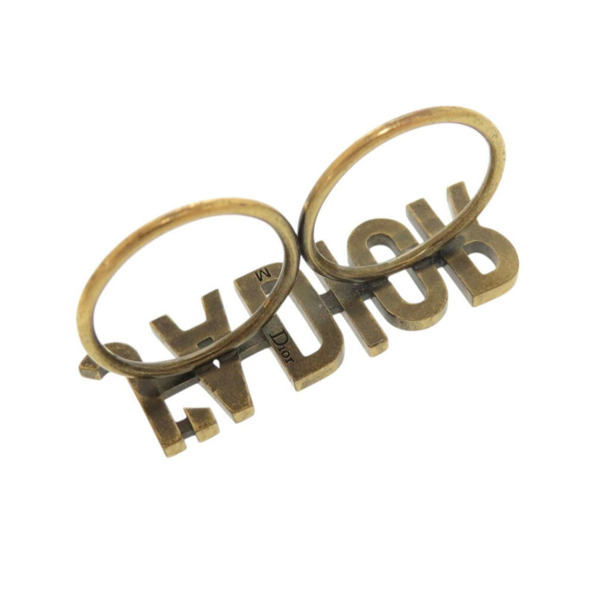 Christian Dior Gold Metal Band Ring (Pre-Owned)
