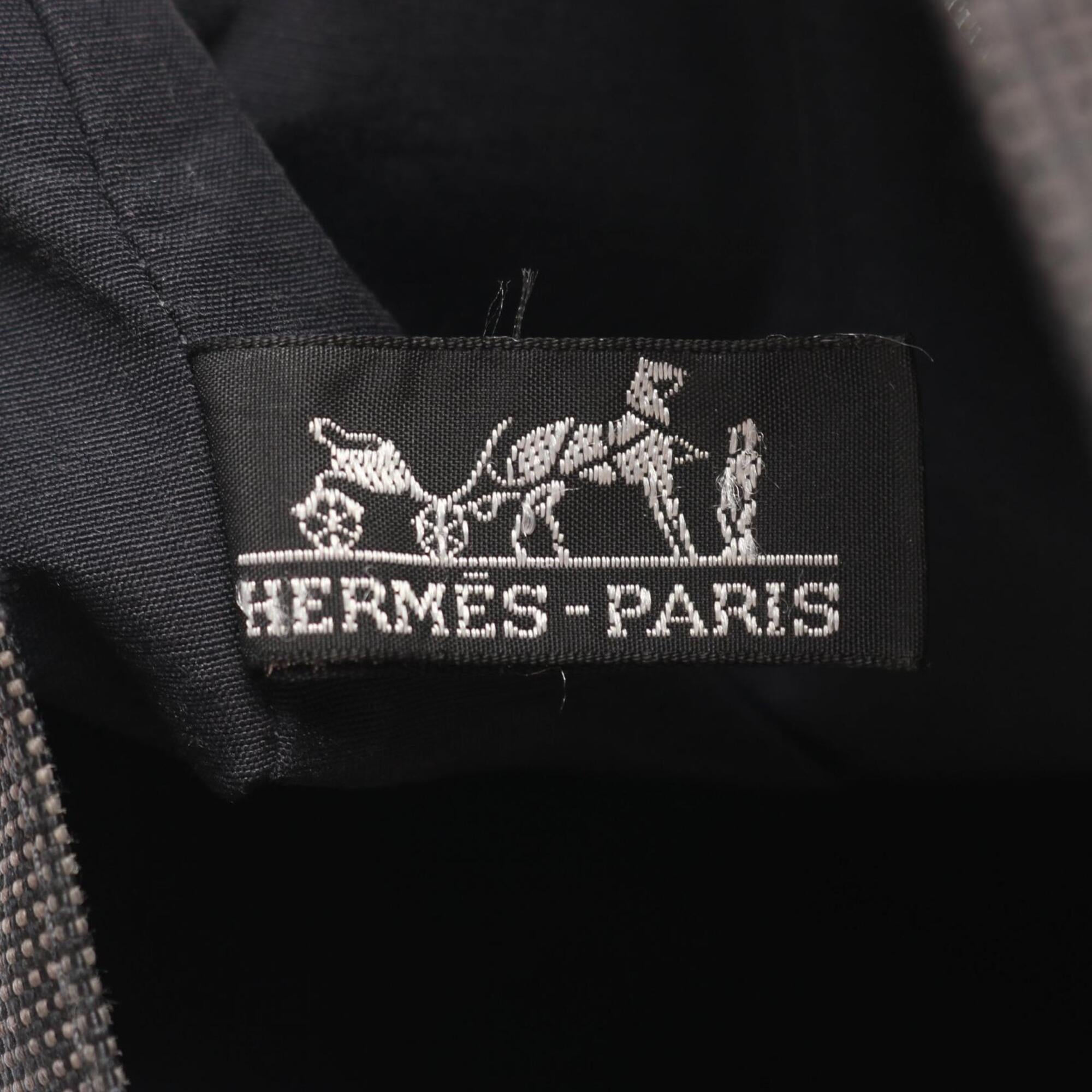Hermes Gray Nylon Canvas Canvas Handbag Tote Bag (Pre-Owned)