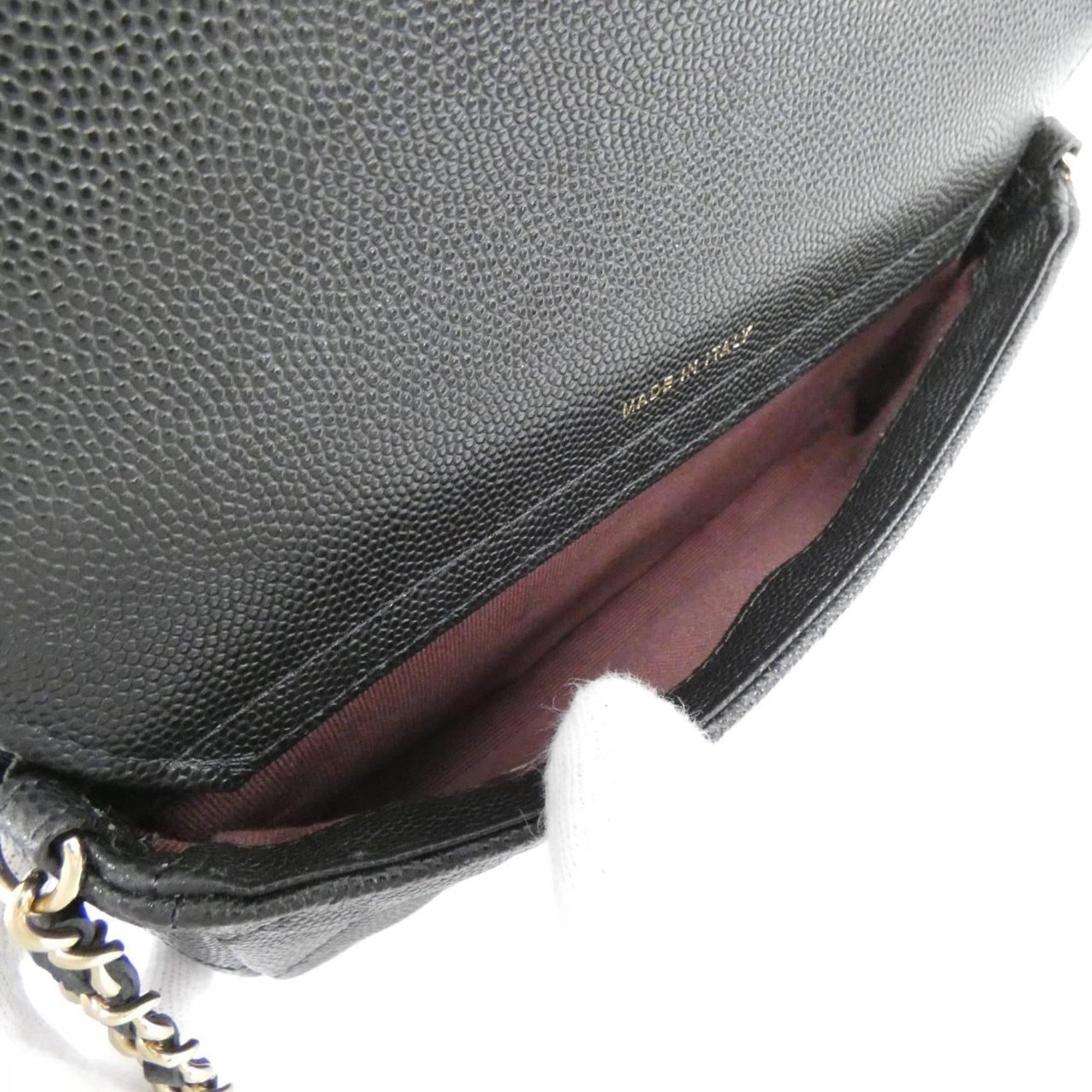 Chanel Black Caviar Leather Shoulder Bag (Pre-Owned)