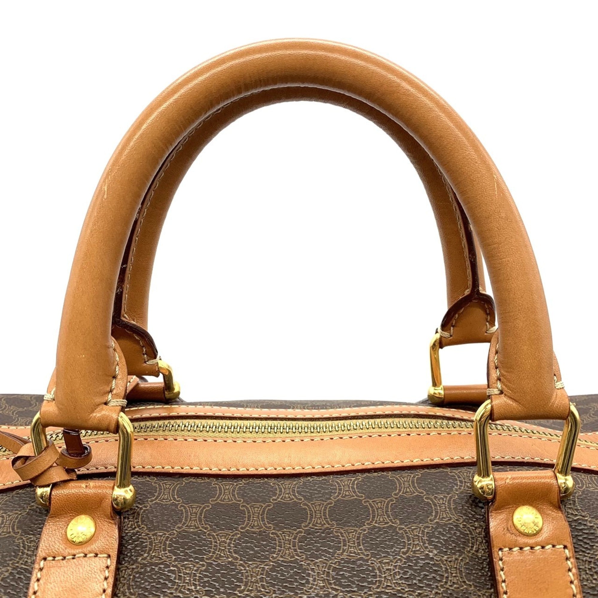 Celine Brown Pvc Leather Boston Bag (Pre-Owned)