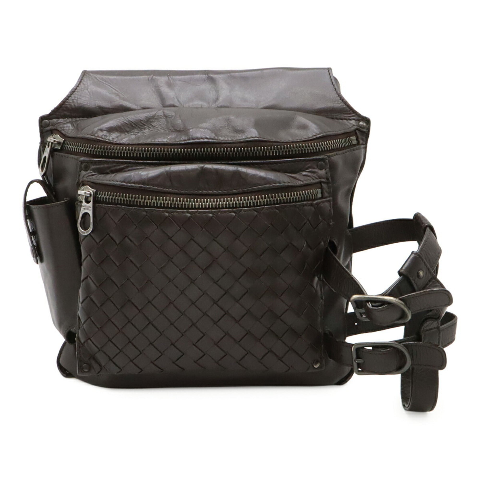 Bottega Veneta Brown Dark Brown Intrecciato Fanny Pack (Pre-Owned)