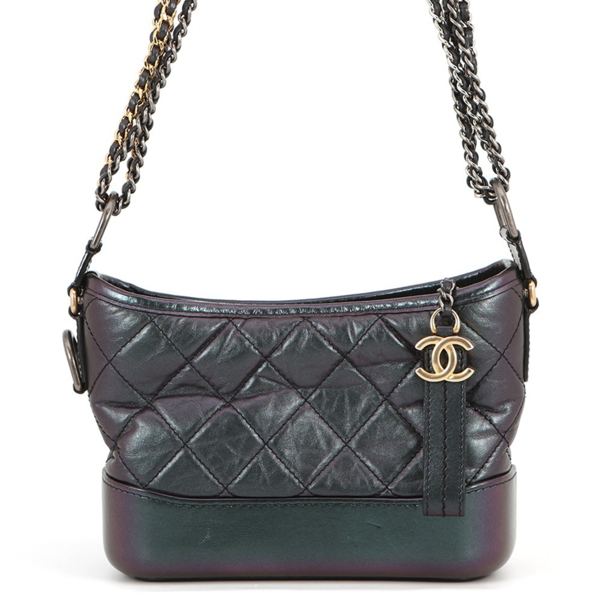 Chanel Metallic Purple Leather Handbag Shoulder Bag (Pre-Owned)