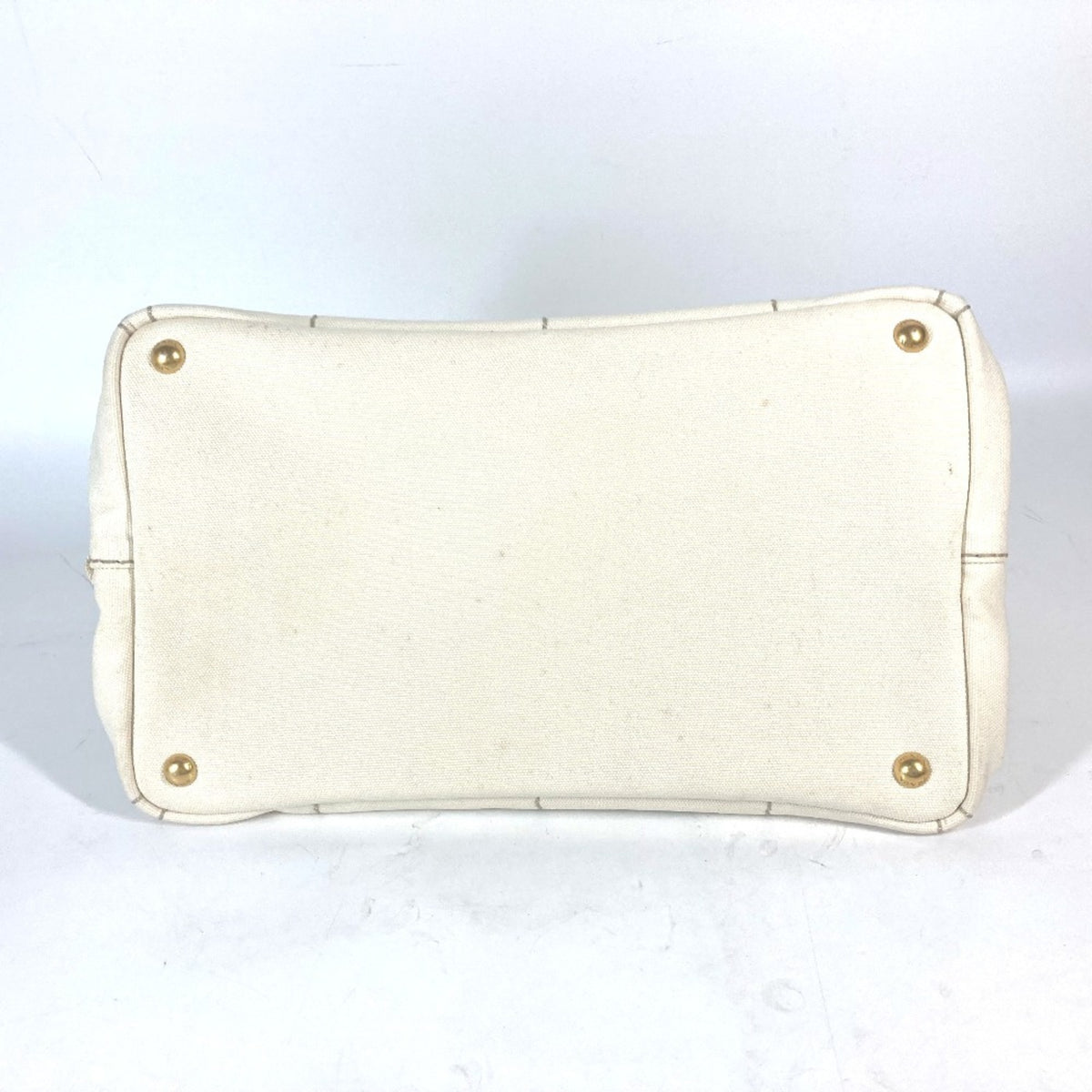 Prada Ivory Canvas Handbag Tote Bag (Pre-Owned)