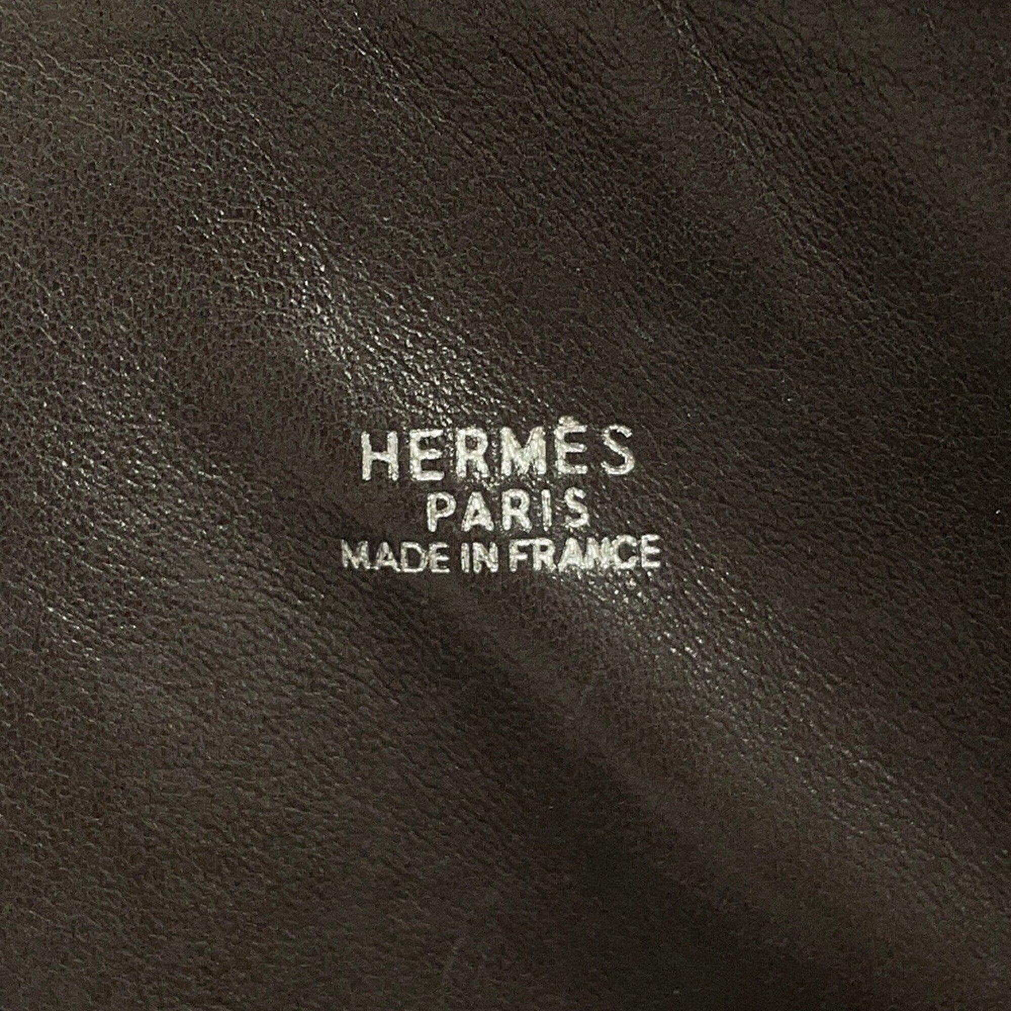 Hermes Cacao Taurillon Clemence Leather Handbag Shoulder Bag (Pre-Owned)