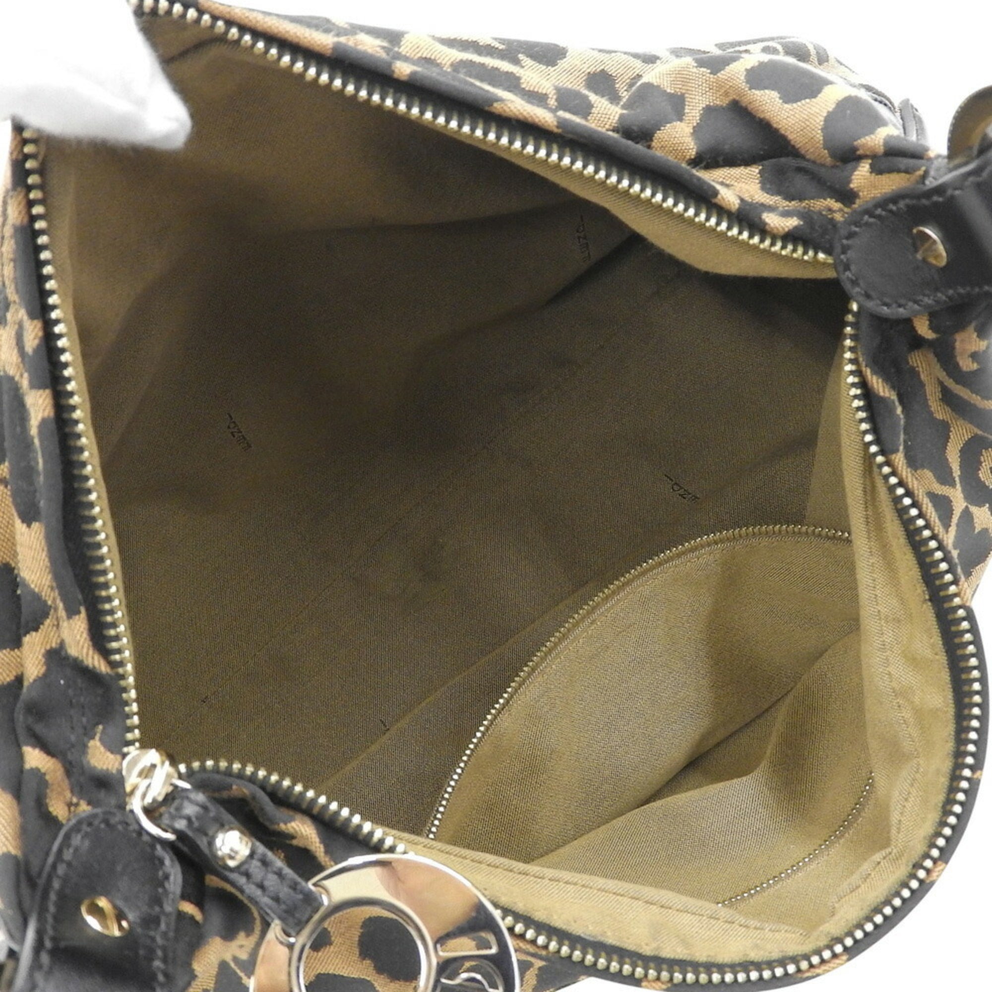 Fendi Black Brown Canvas Leather Shoulder Bag (Pre-Owned)