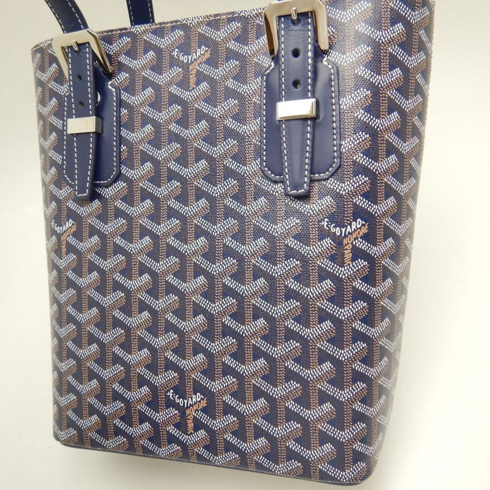 Goyard Navy Coated Canvas Tote Bag (Pre-Owned)