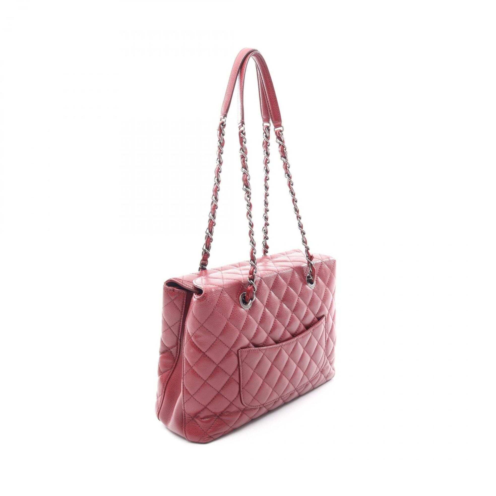 Chanel Bordeaux Grained Calfskin Handbag Shoulder Bag (Pre-Owned)