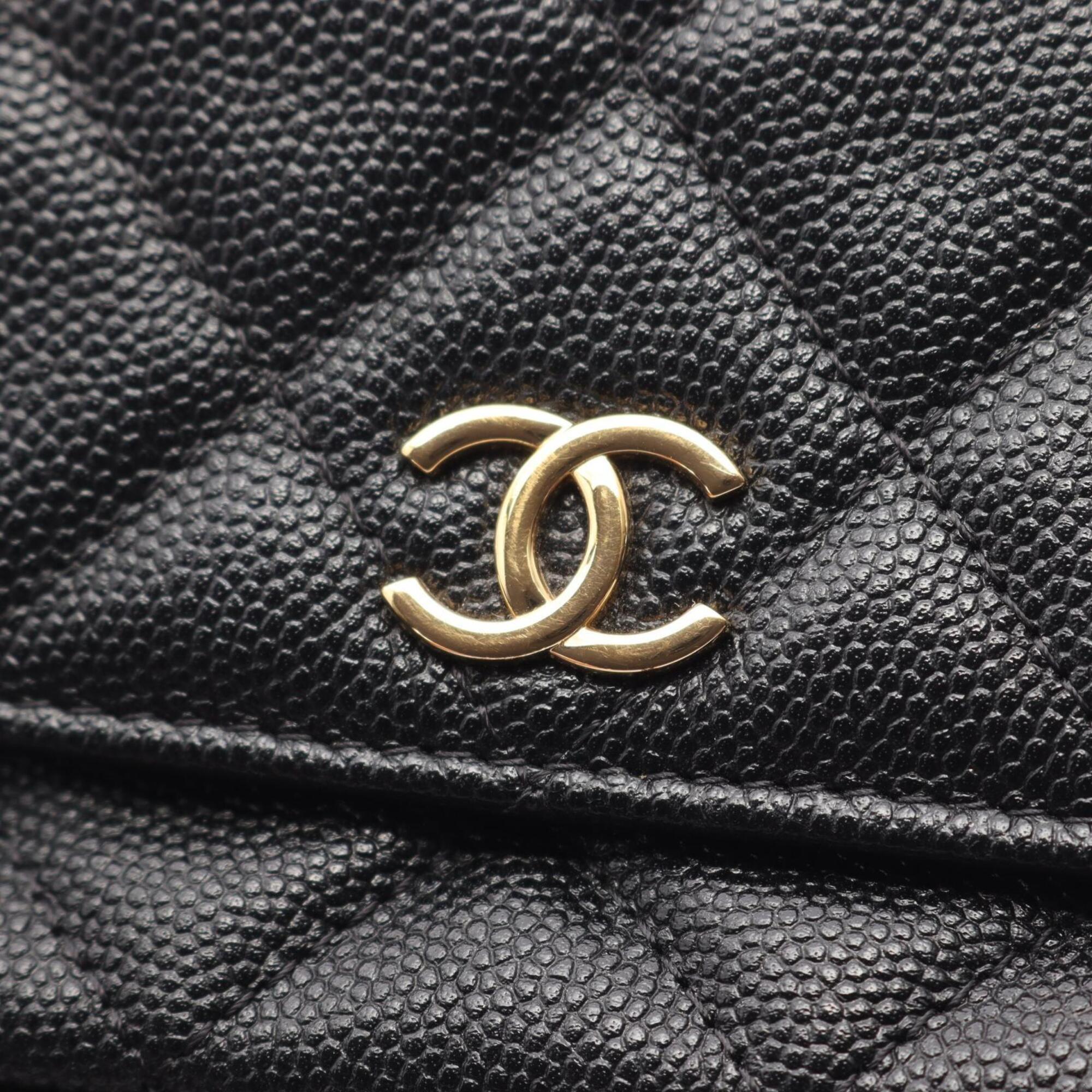 Chanel Black Grained Calfskin Handbag Shoulder Bag (Pre-Owned)