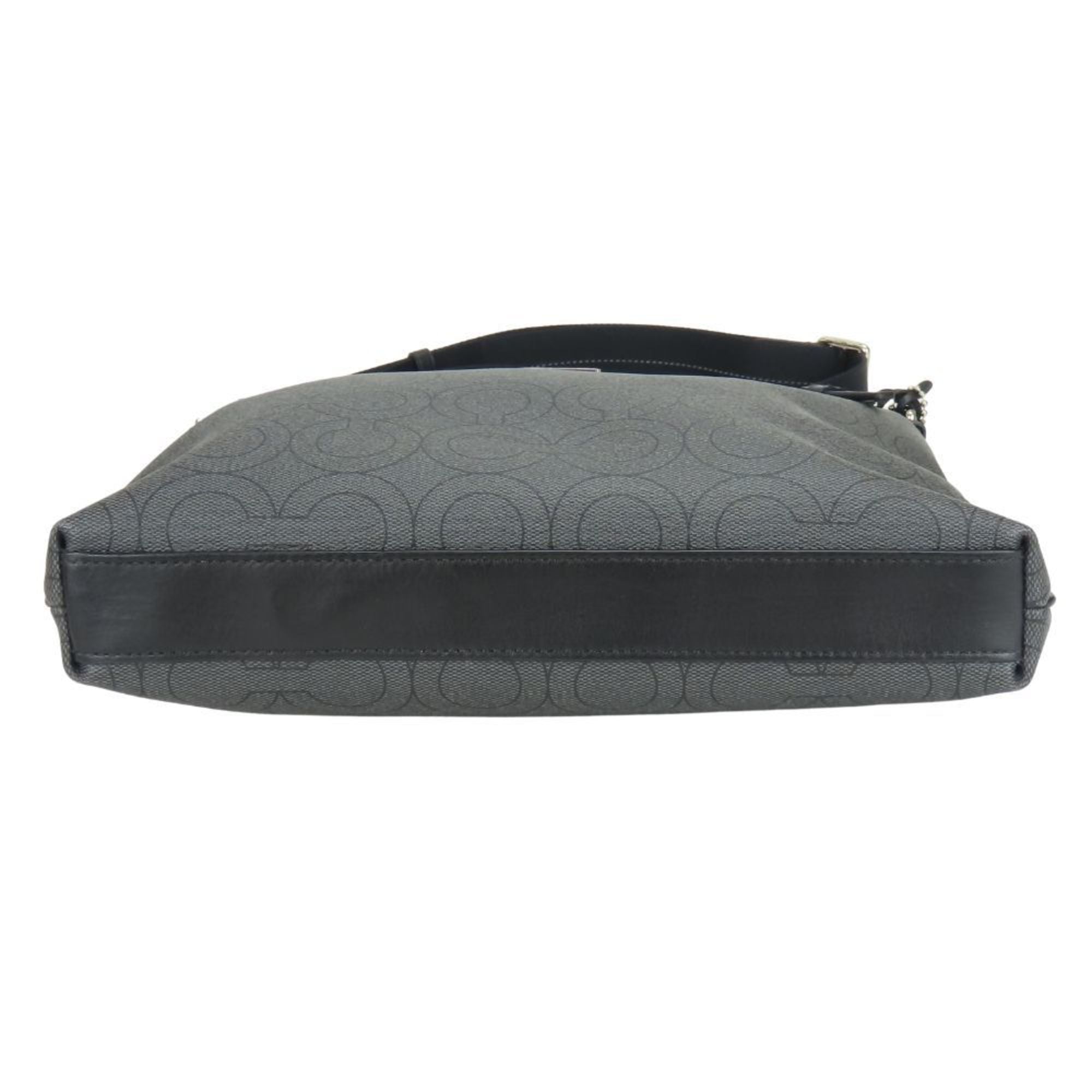 Coach Black Gray Pvc Shoulder Bag (Pre-Owned)