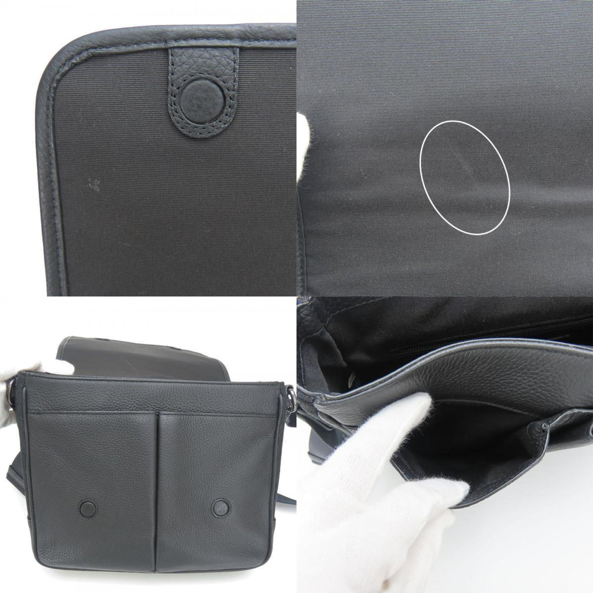 Coach Black Canvas Leather Shoulder Bag (Pre-Owned)
