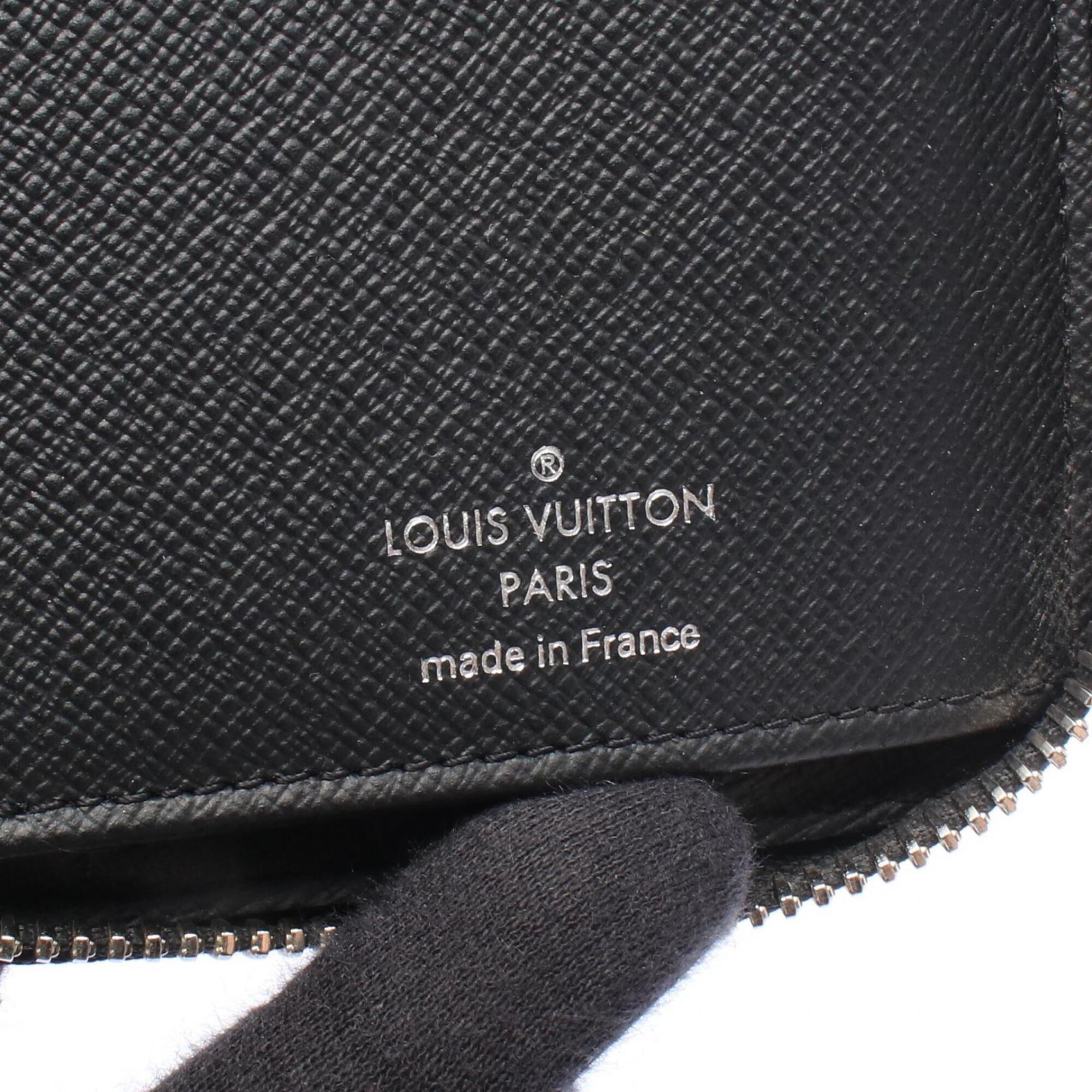 Louis Vuitton Taiga Ardoise Black Leather Long Wallet (Bi-Fold) (Pre-Owned)