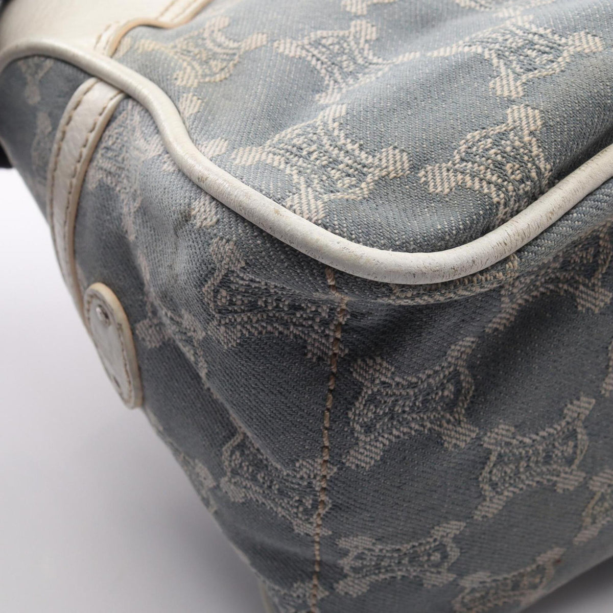 Celine Blue White Denim Leather Handbag (Pre-Owned)