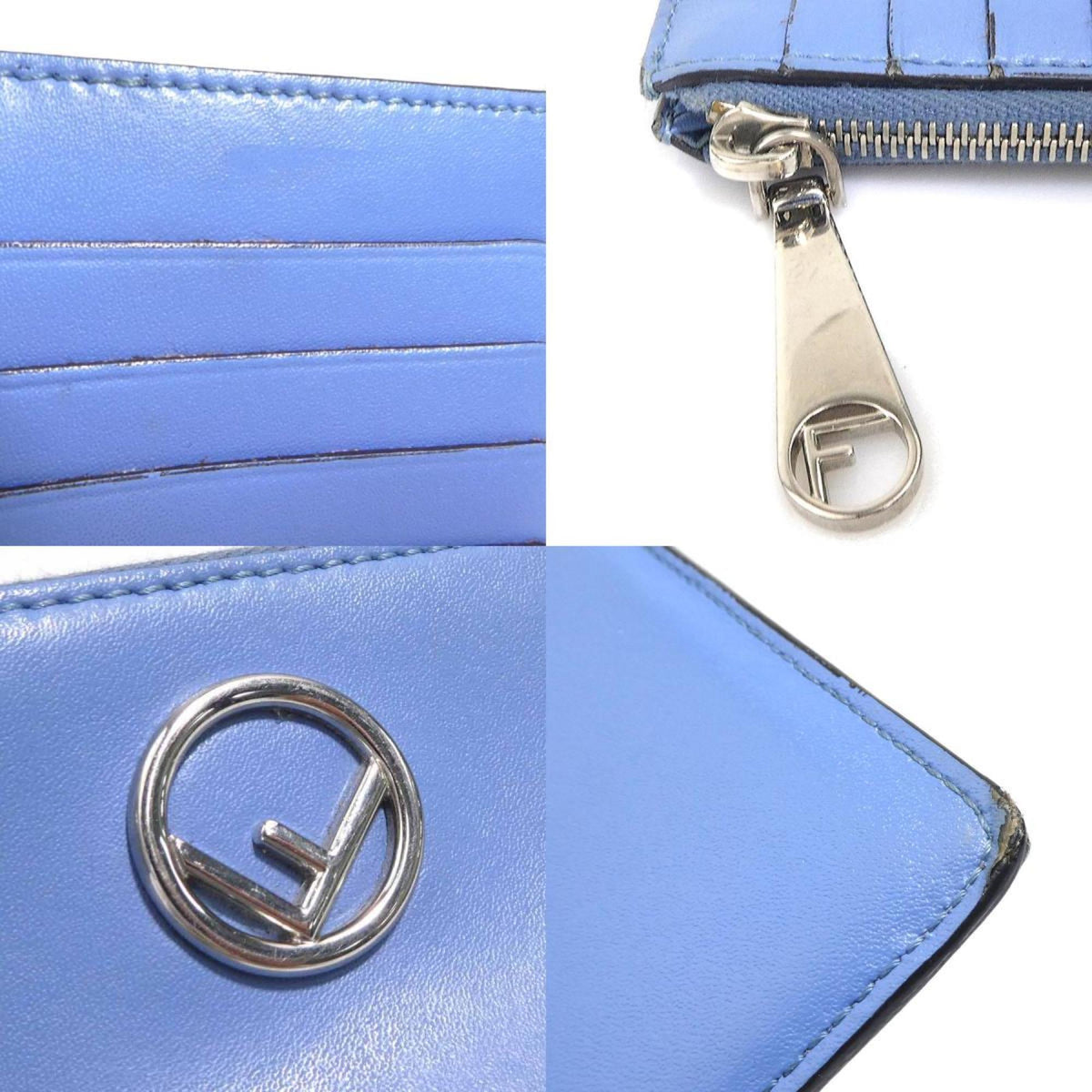 Fendi Blue Leather Coin Purse/Coin Case (Pre-Owned)