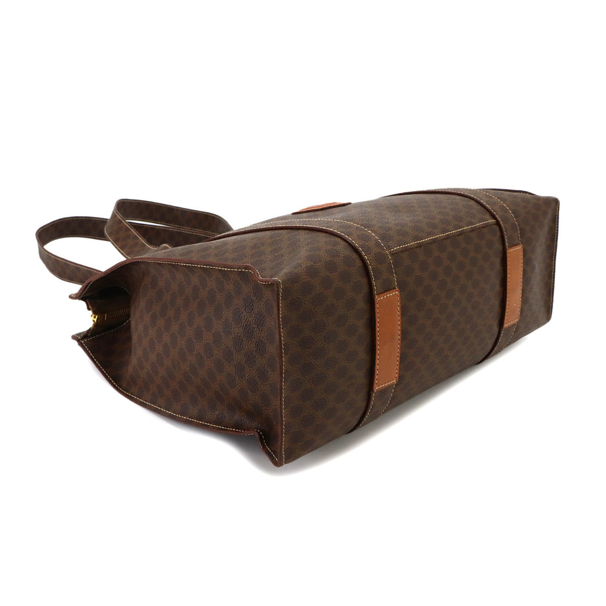 Celine Macadam Brown Pvc Leather Handbag Tote Bag (Pre-Owned)