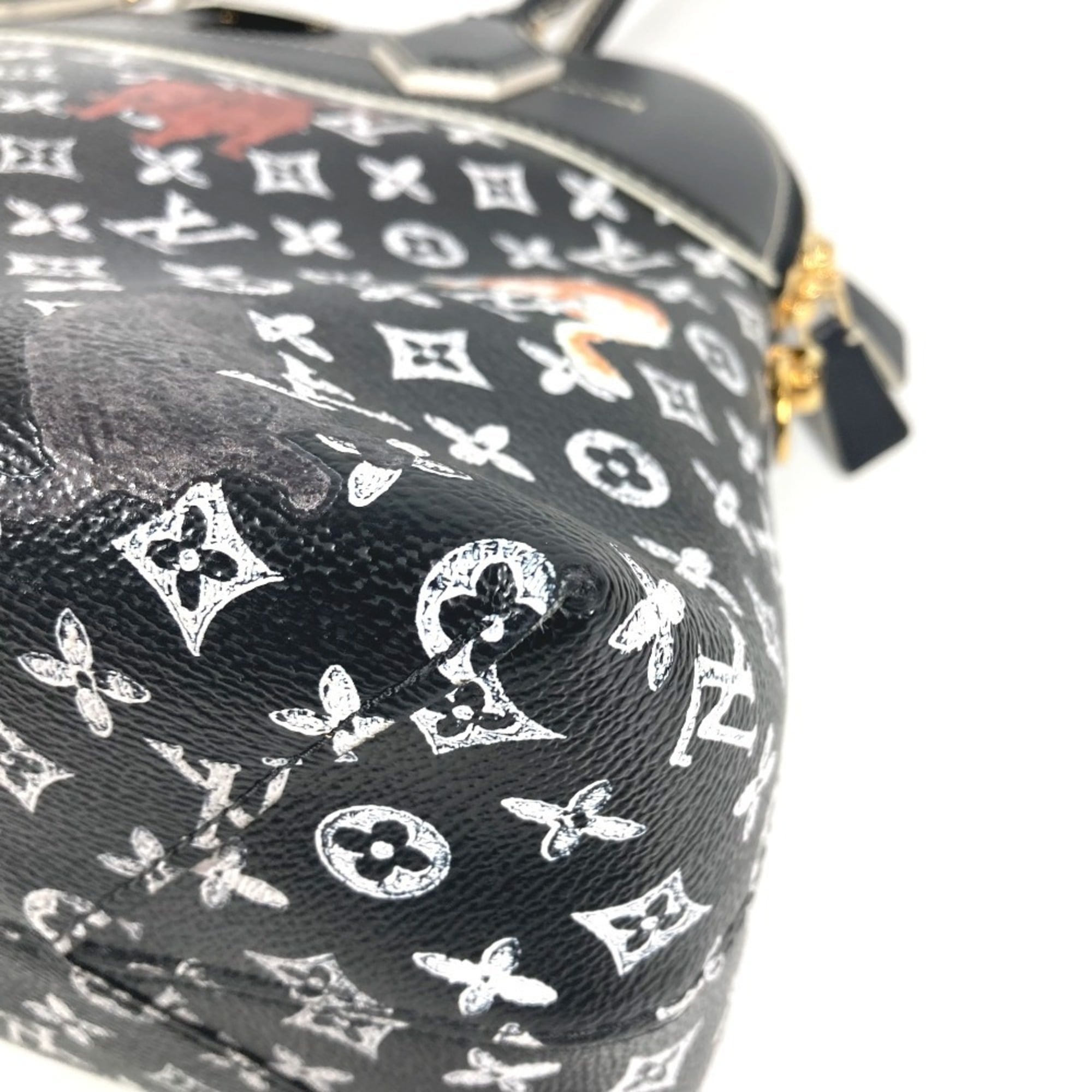 Louis Vuitton Black Noir Leather Shoulder Bag Tote Bag (Pre-Owned)