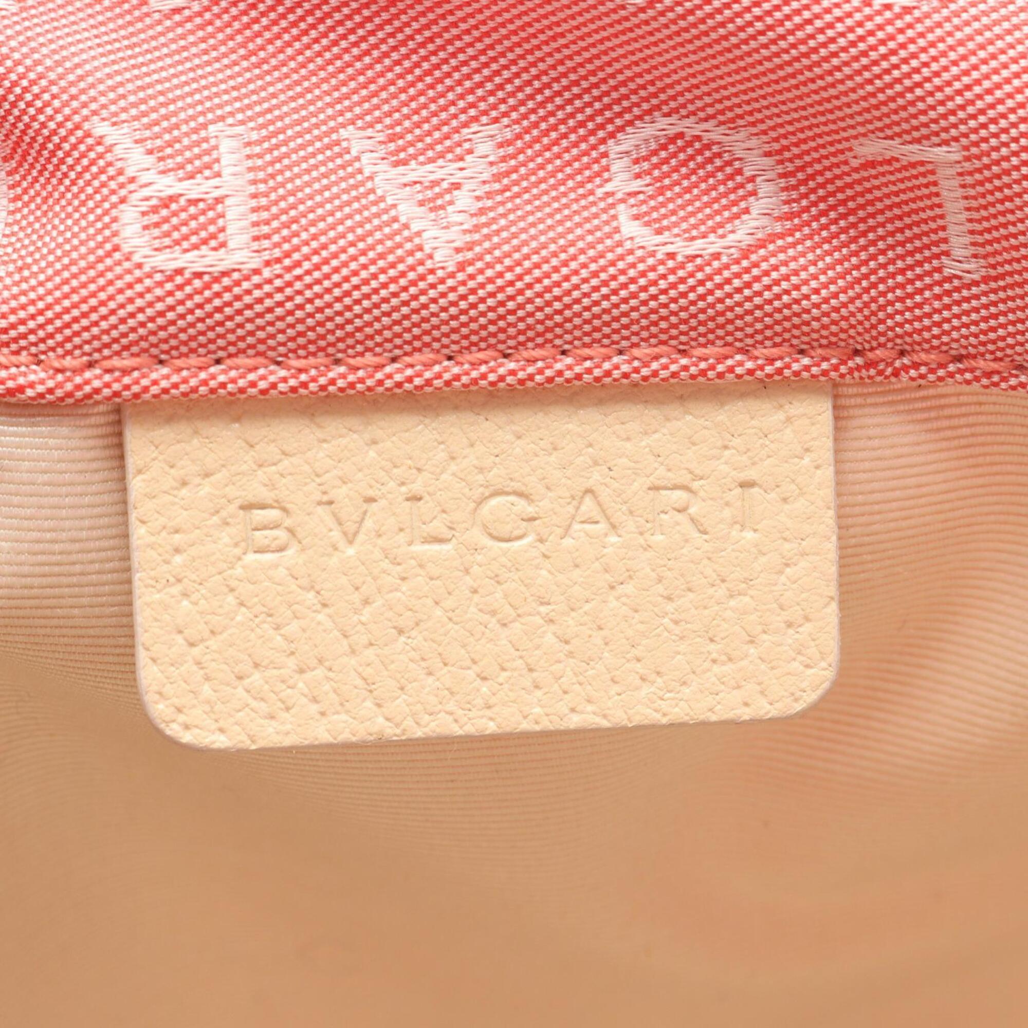 Bvlgari Ivory Pink Canvas Leather Handbag (Pre-Owned)