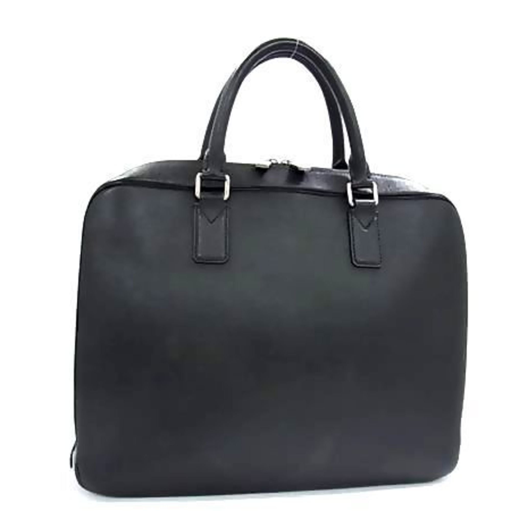 Louis Vuitton Ardoise Black Taiga Leather Briefcase Handbag Tote Bag (Pre-Owned)