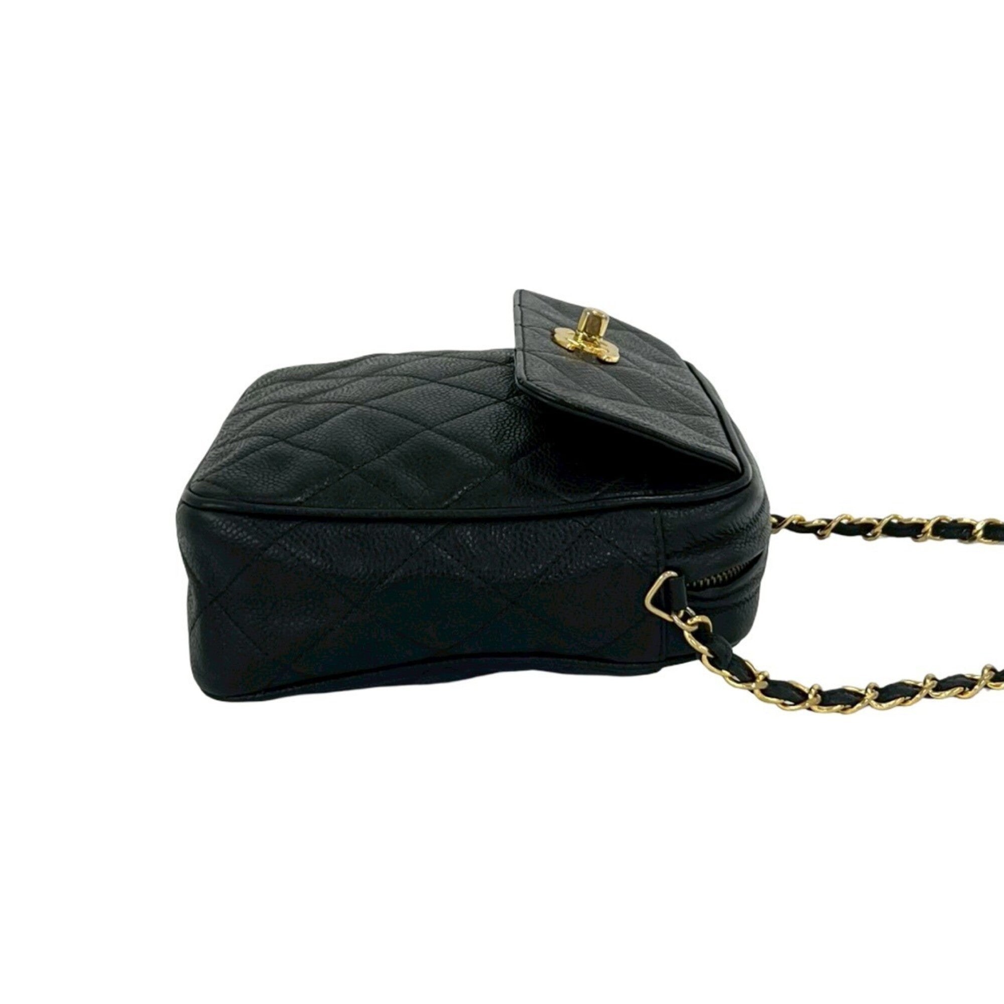 Chanel Black Grained Calfskin Shoulder Bag (Pre-Owned)