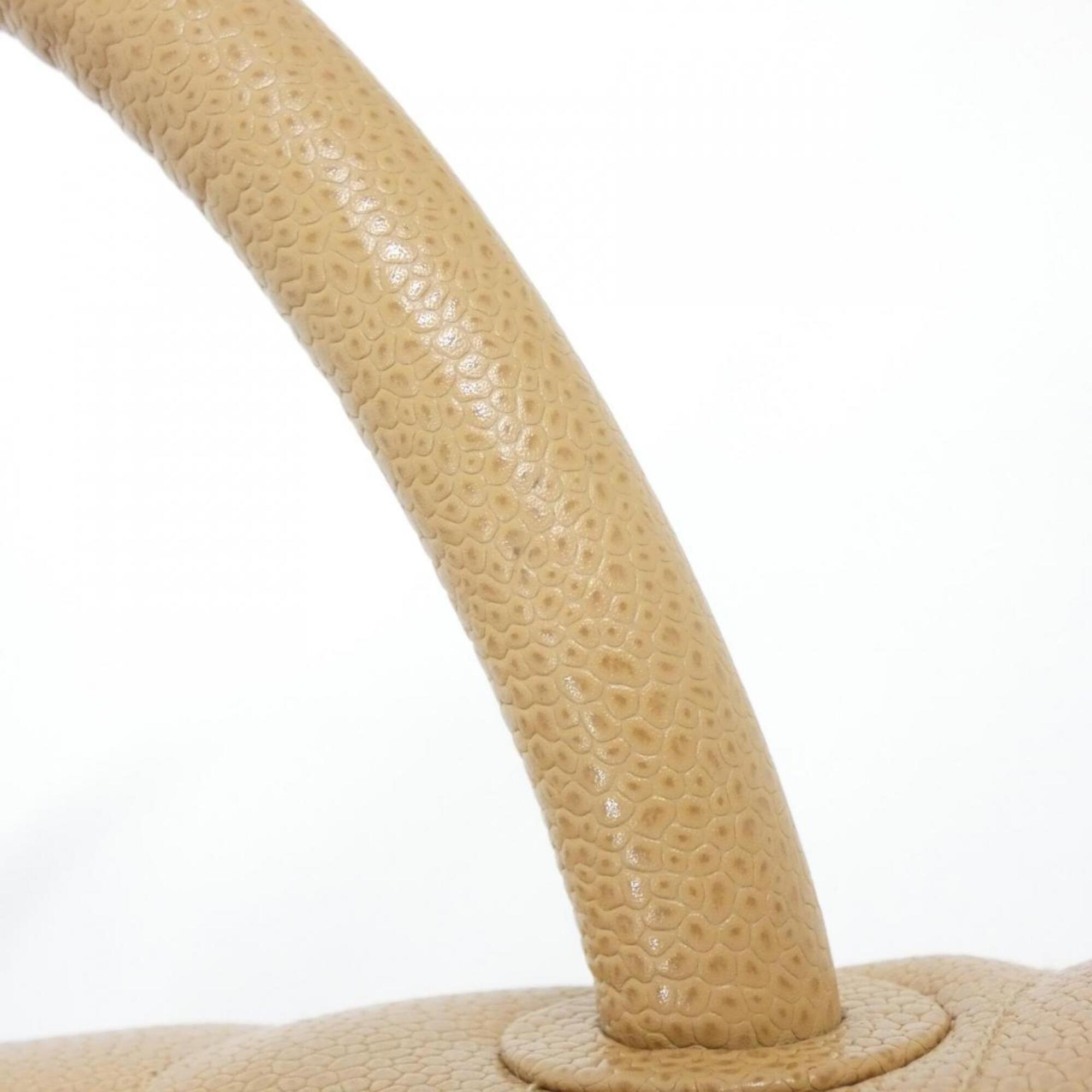 Chanel Beige Grained Calfskin Handbag (Pre-Owned)
