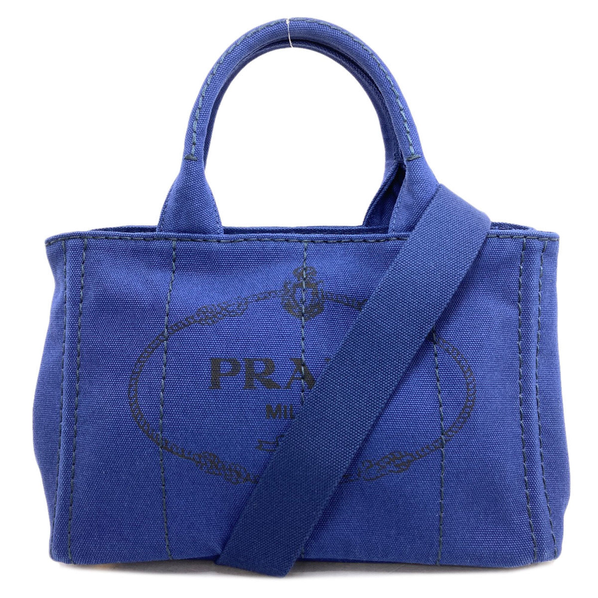 Prada Blue Canvas Handbag (Pre-Owned)