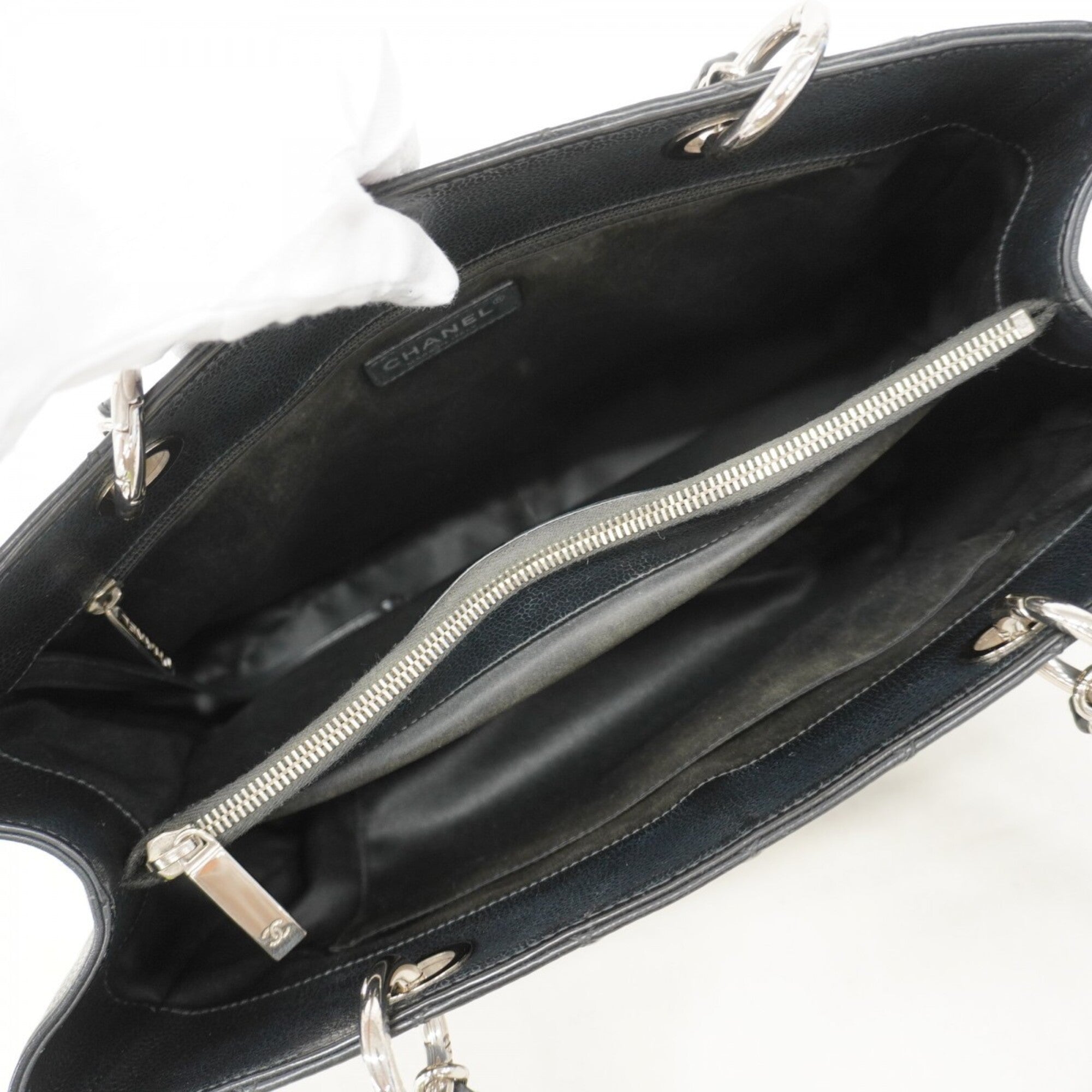 Chanel Black Grained Calfskin Tote Bag (Pre-Owned)