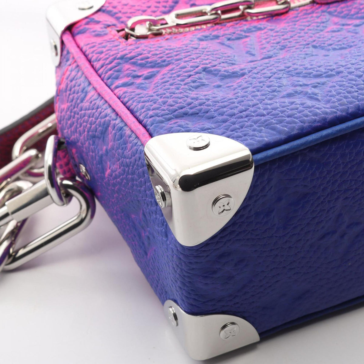 Louis Vuitton Blue Pink Leather Handbag Shoulder Bag (Pre-Owned)