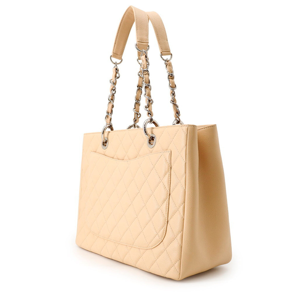 Chanel Matelasse Beige Grained Calfskin Handbag Shoulder Bag (Pre-Owned)