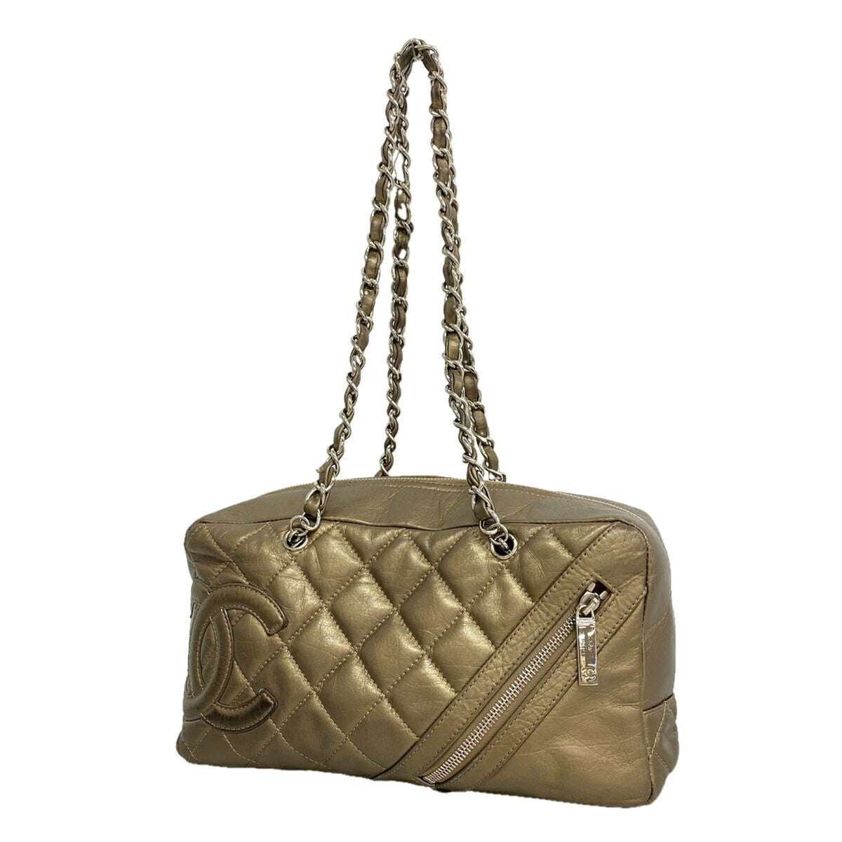 Chanel Gold Leather Shoulder Bag (Pre-Owned)