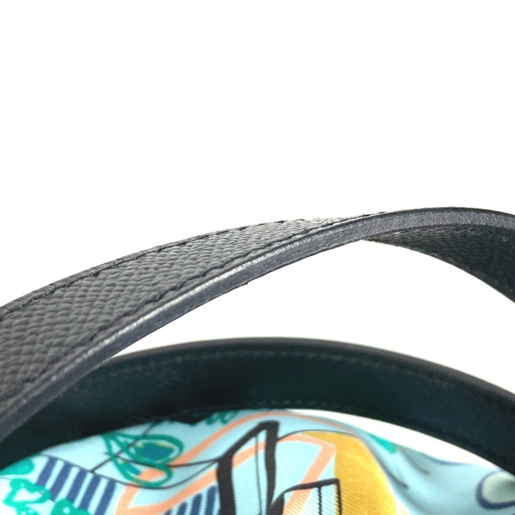 Hermes Blue Navy Leather Silk Shoulder Bag (Pre-Owned)