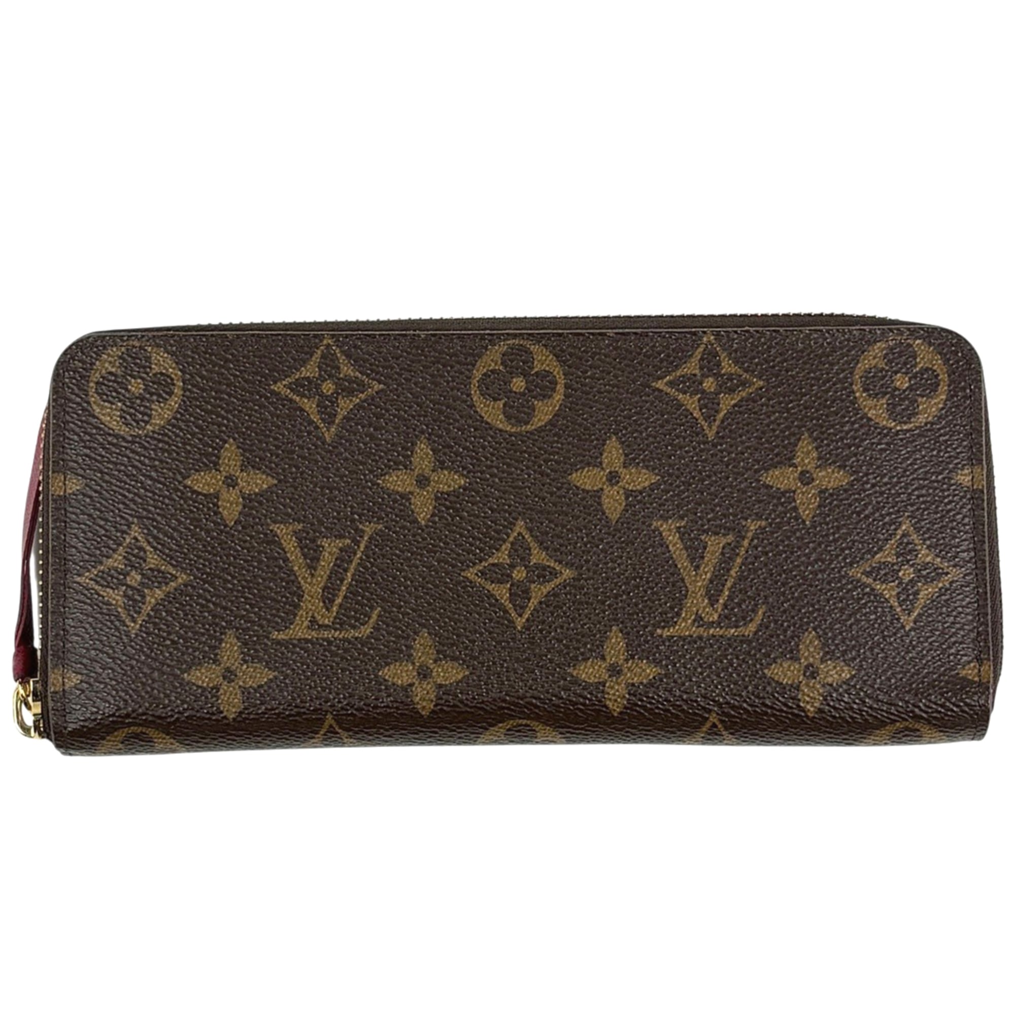 Louis Vuitton Monogram Bordeaux Brown Fuchsia Monogram Long Wallet (Bi-Fold) (Pre-Owned)