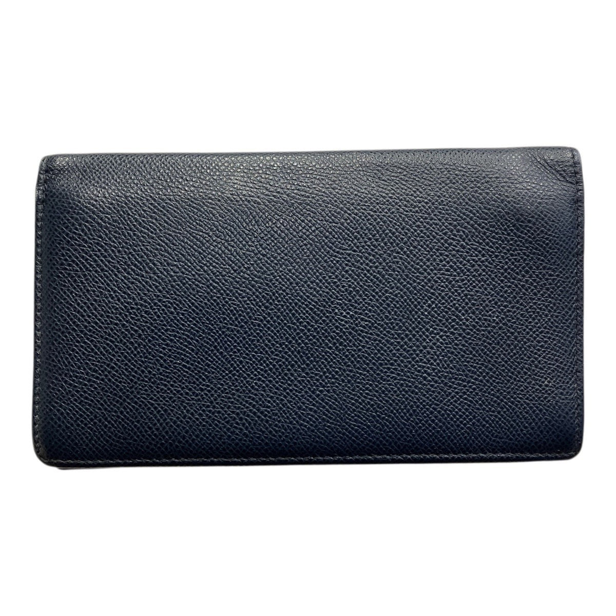 Bvlgari Navy Leather Long Wallet (Bi-Fold) (Pre-Owned)
